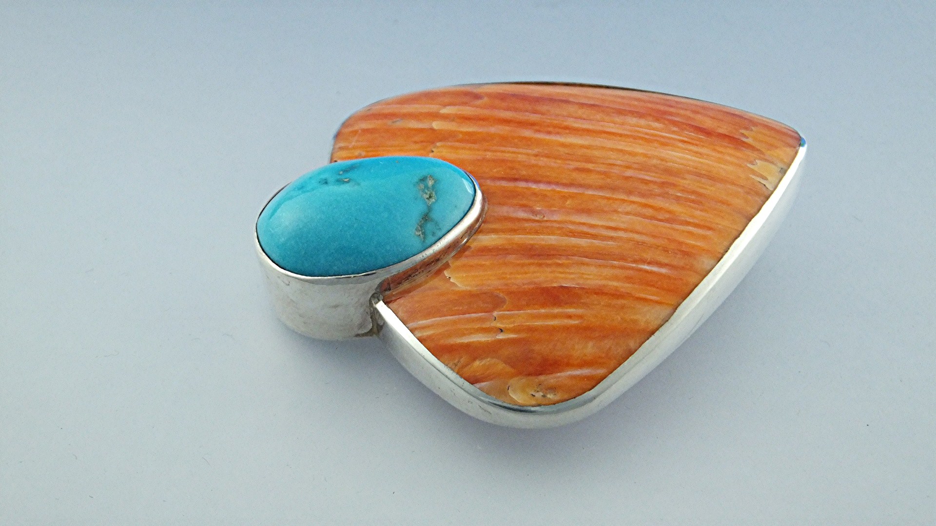Pendant Sterling Silver Spiny Oyster Turq MARTA HOWEL