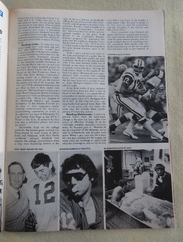 Time Magazine October 16, 1972 Joe Namath