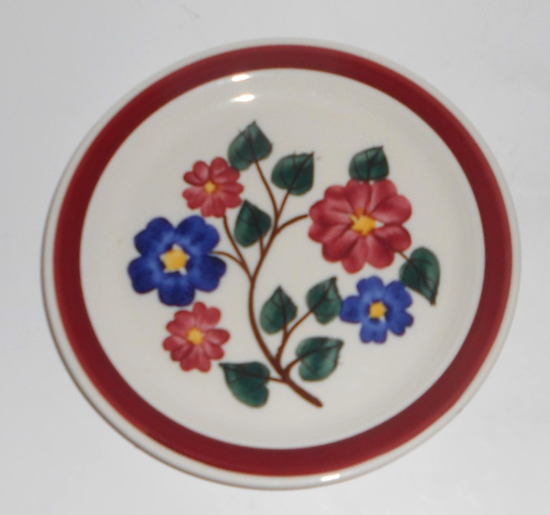 Vernon Kilns Pottery Gale Turnbull Hand Decorated 836 Linda Floral Bread Plate
