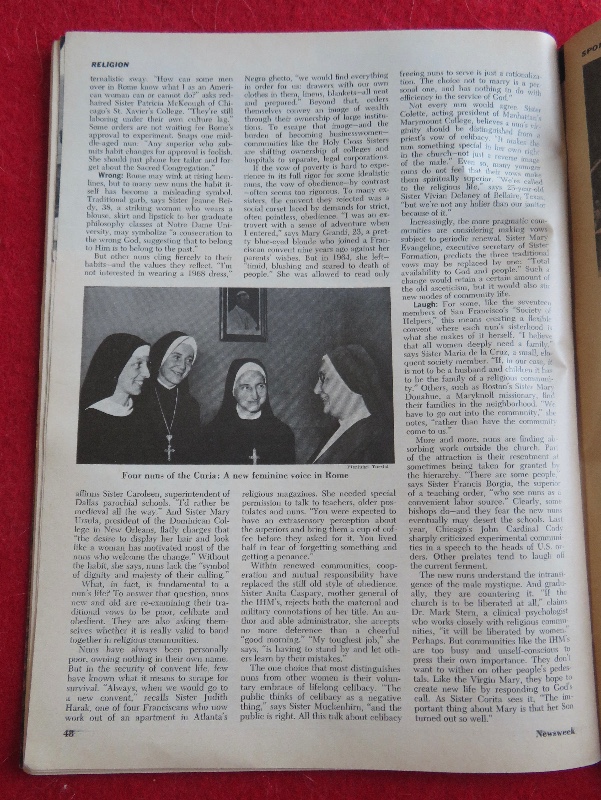Newsweek Magazine December 25, 1967 The Nun: Going Modern