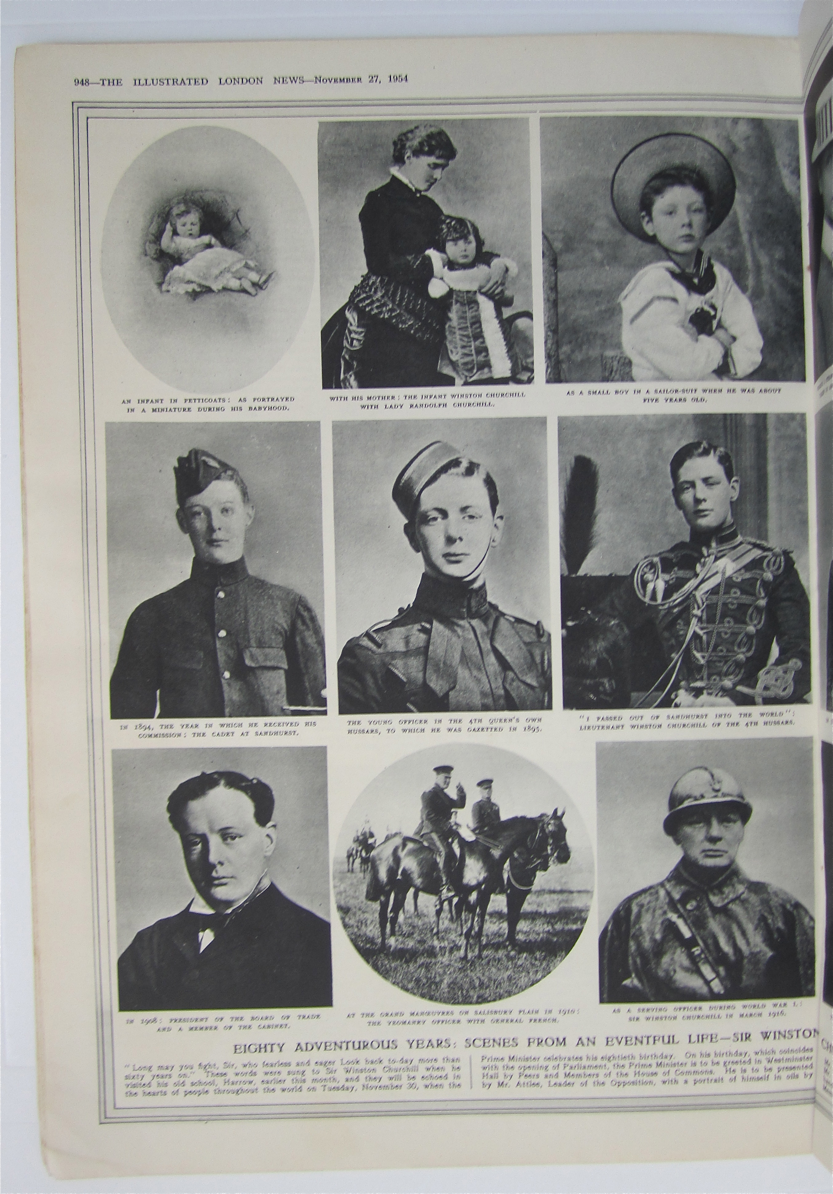 London News Magazine November 27, 1954 Churchill's 80th