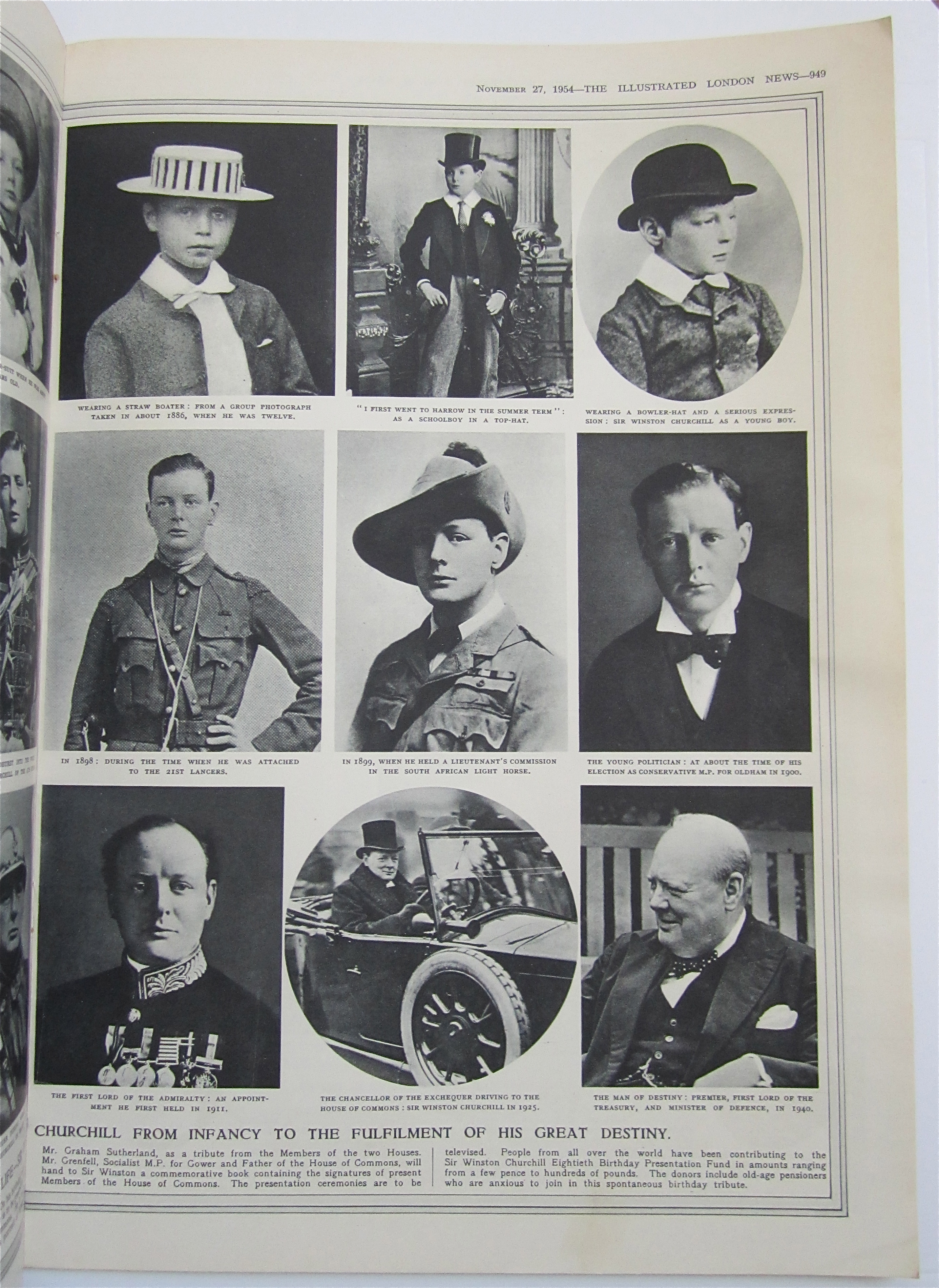 London News Magazine November 27, 1954 Churchill's 80th