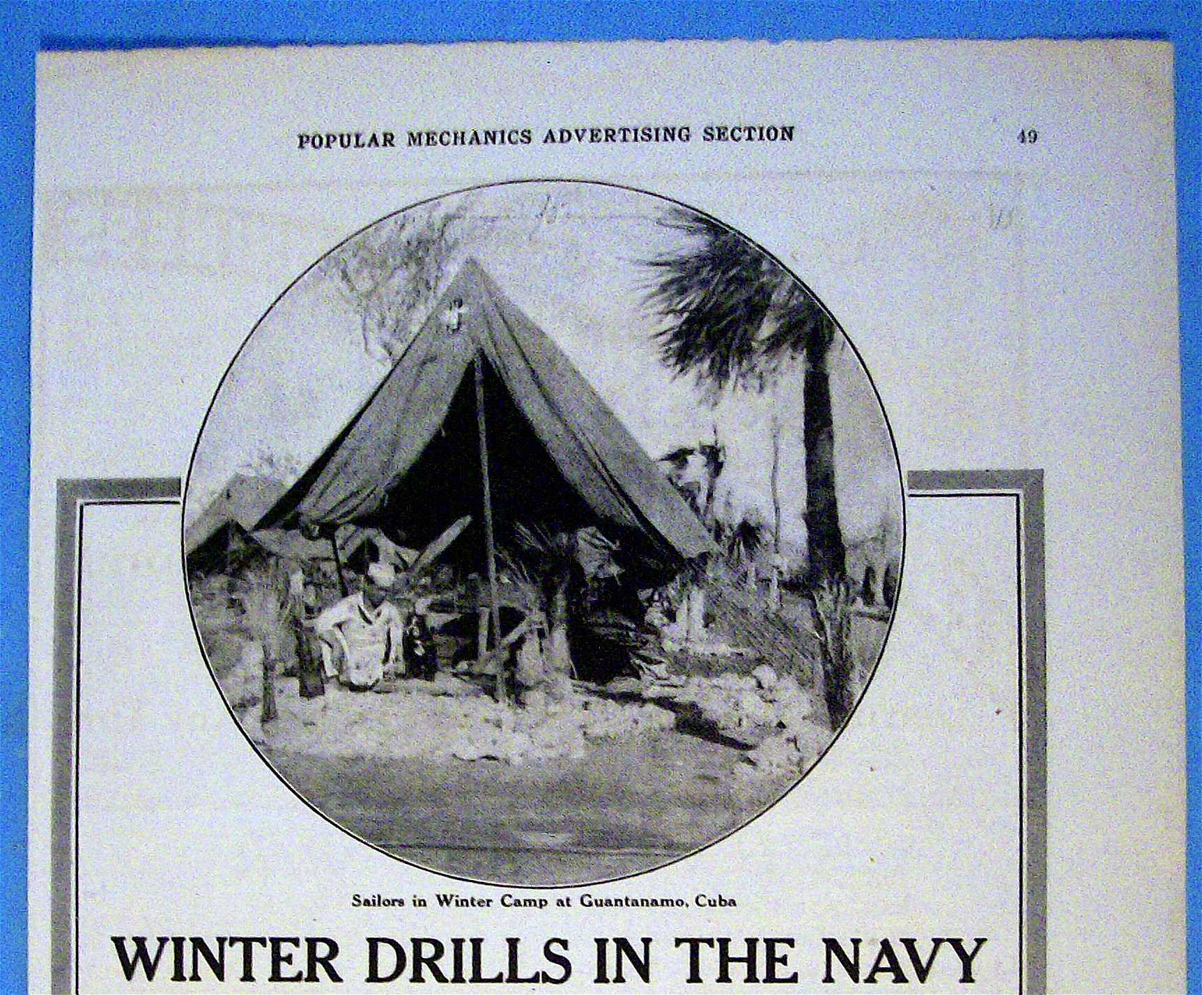 1916 Bureau of Navigation with Sailor's Camp in Cuba