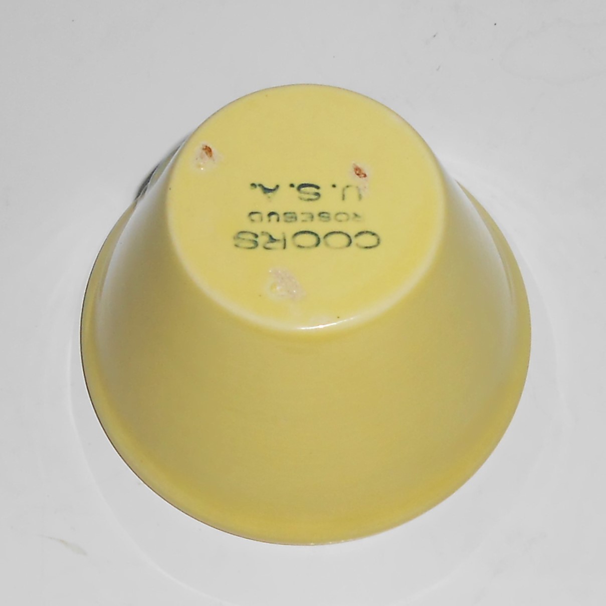 VINTAGE Coors Pottery Rosebud Early Yellow Custard Cup