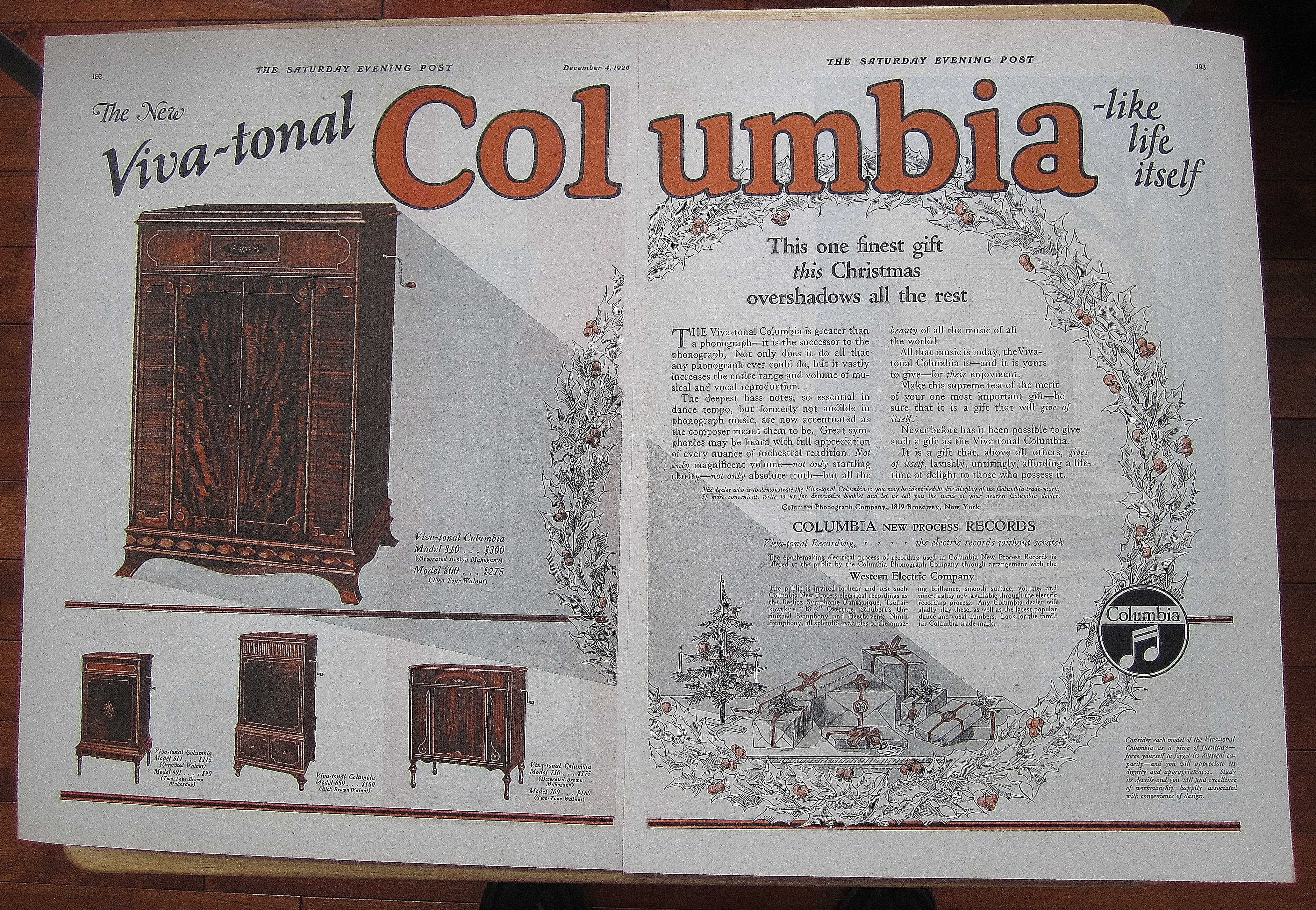 1926 Columbia Phonographs With Different Models