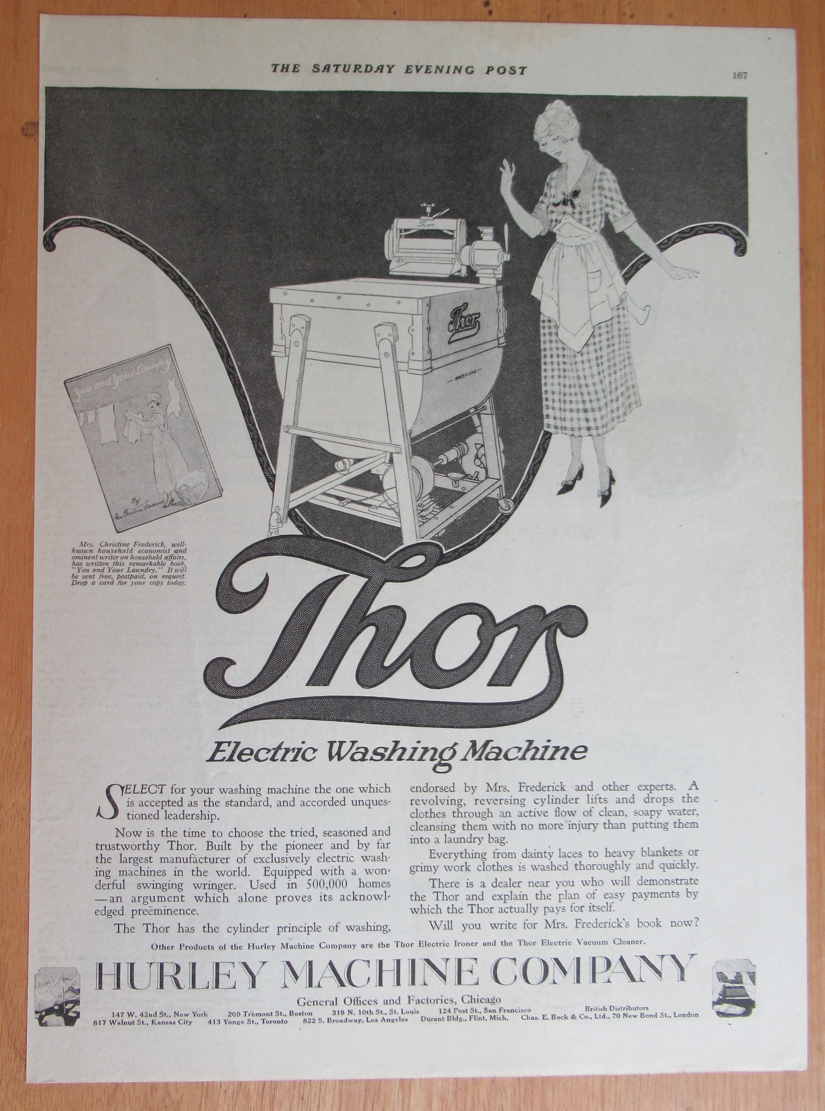 1920 Thor Electric Washing Machine with Woman Smiling