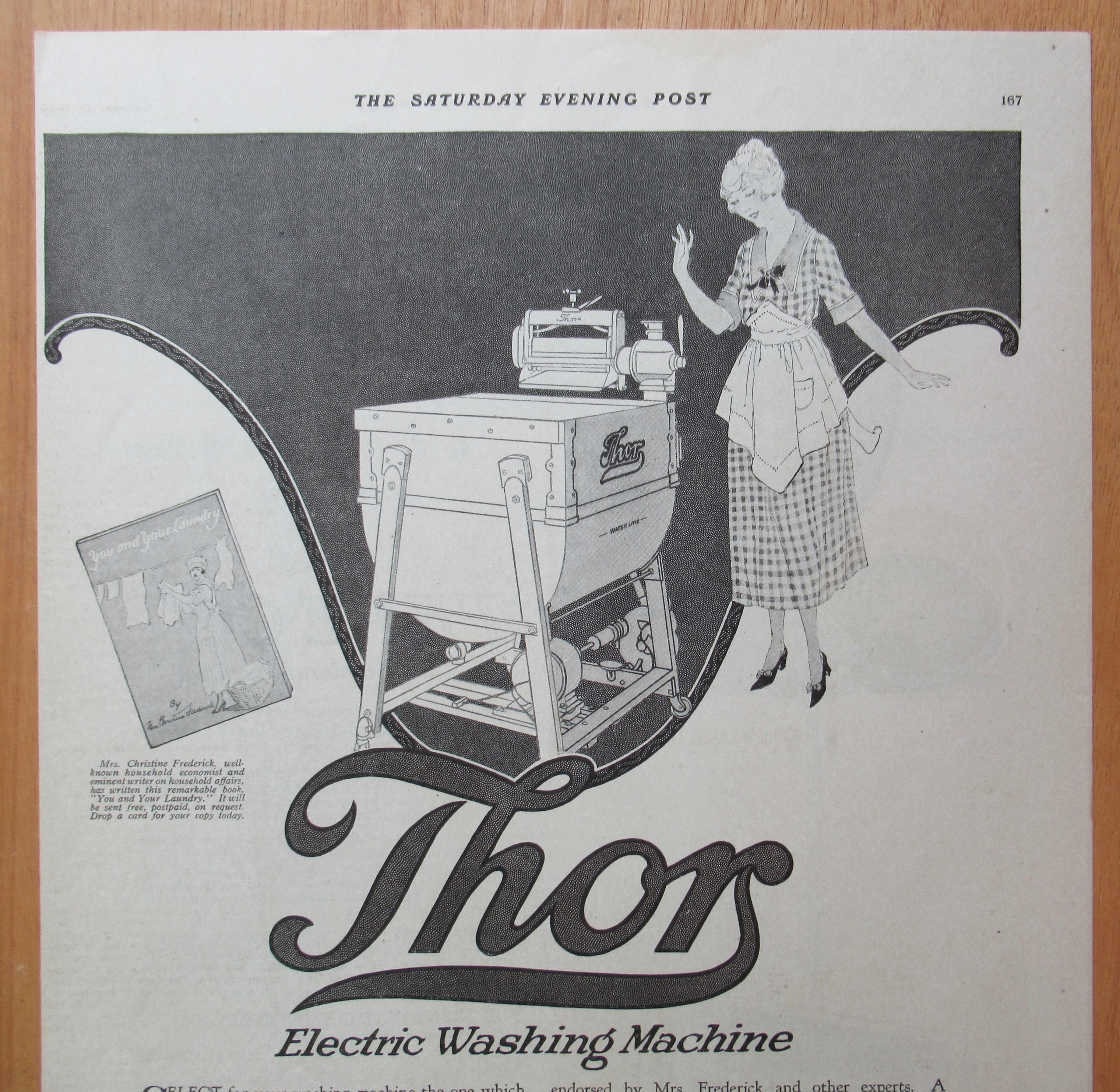 1920 Thor Electric Washing Machine with Woman Smiling