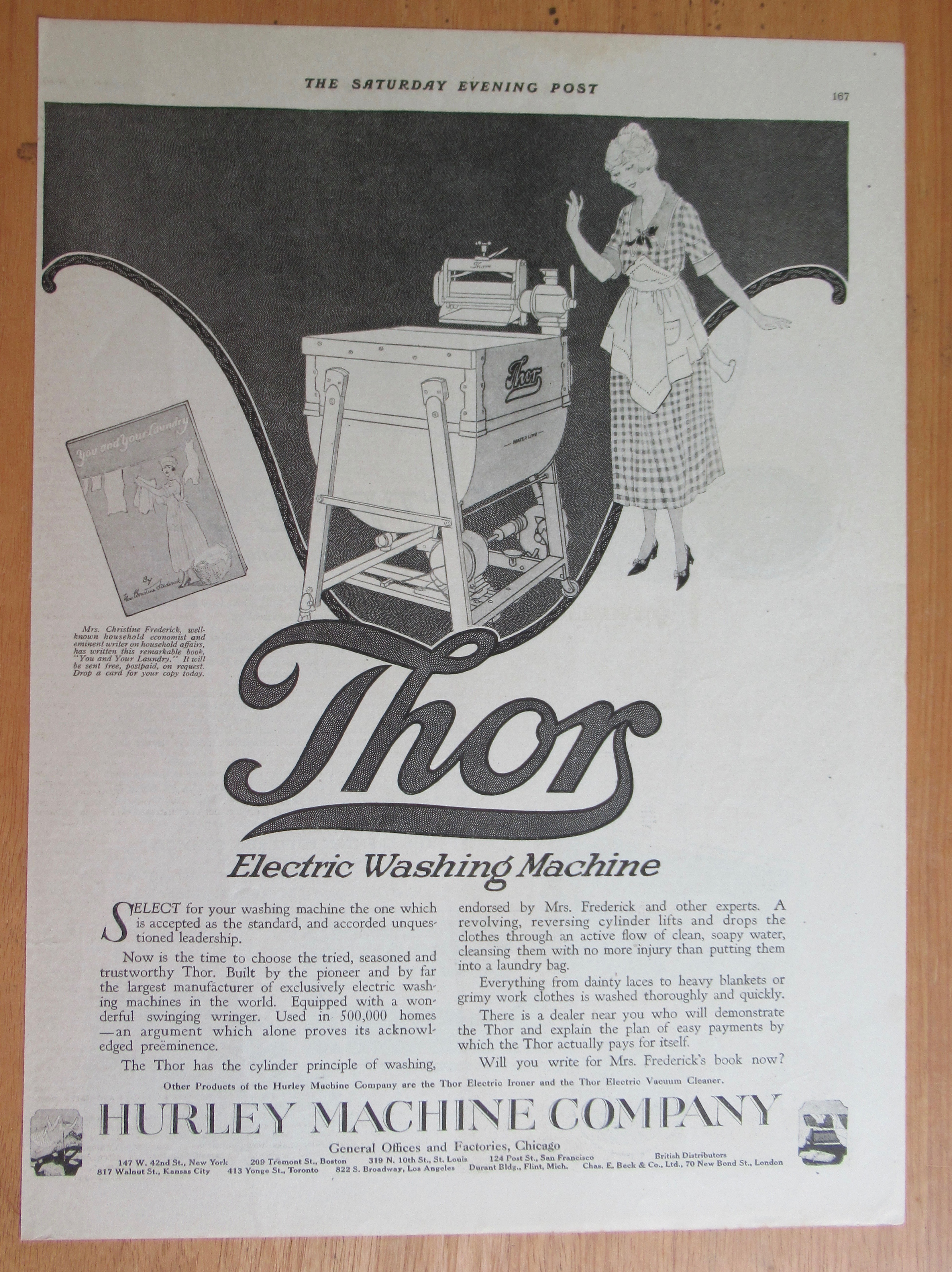 1920 Thor Electric Washing Machine with Woman Smiling