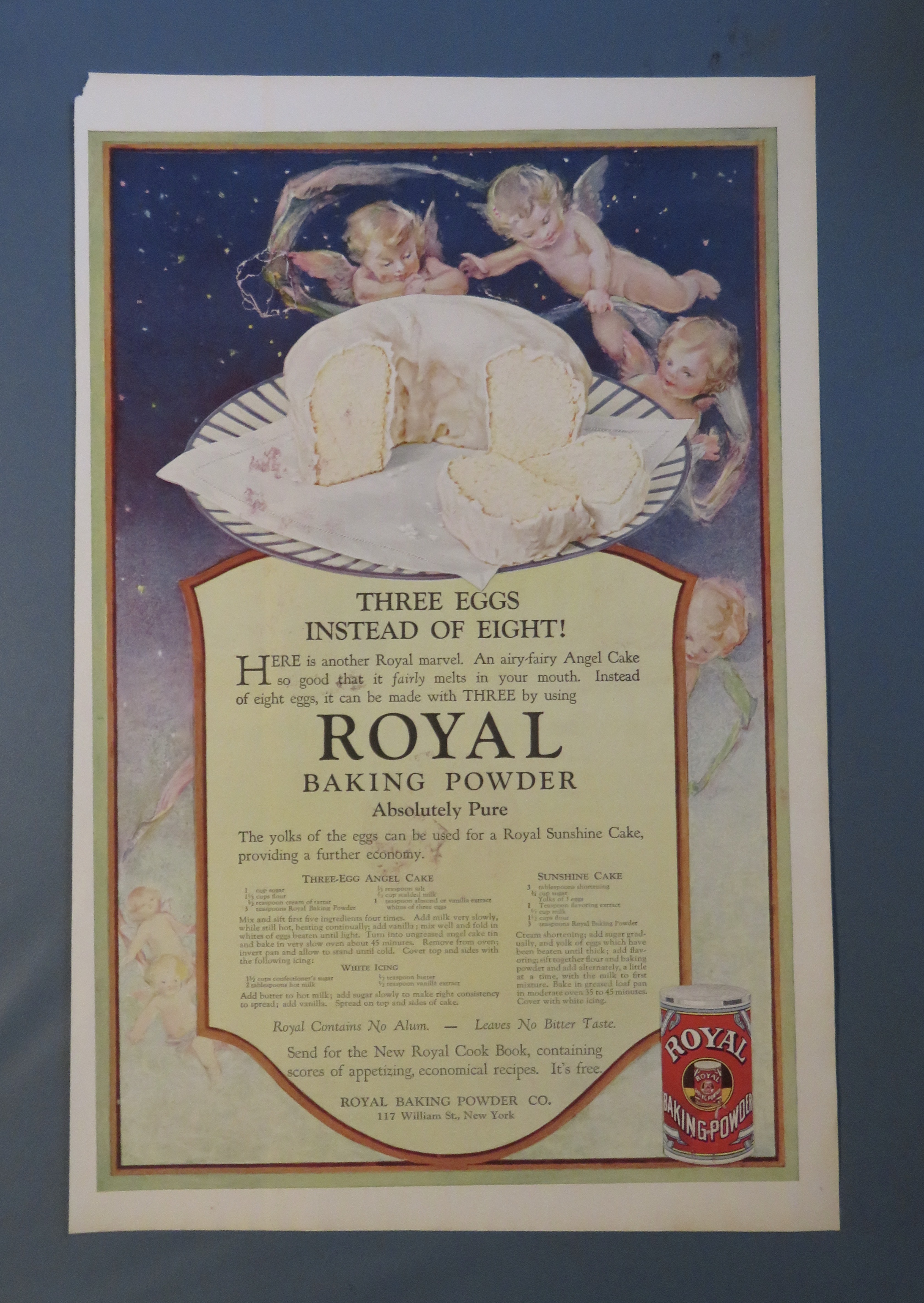 1920 Royal Baking Powder with Angel & Sunshine Cake