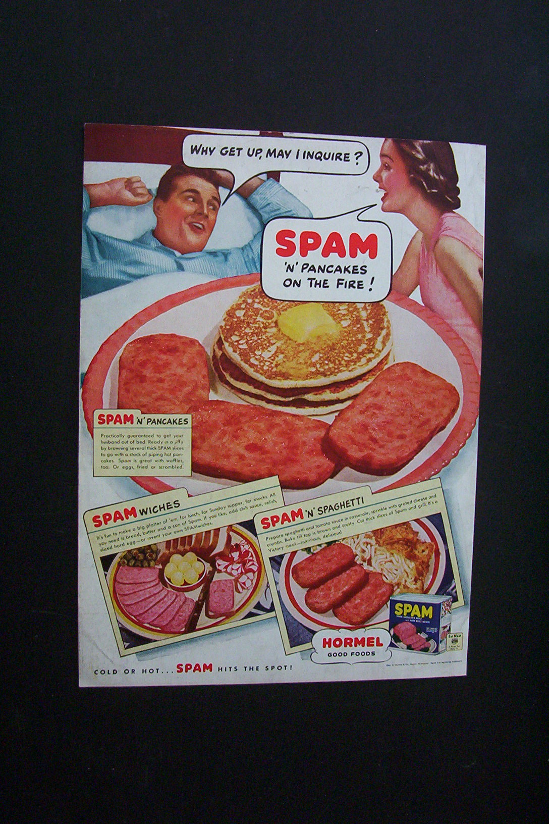 1942 Dual Vintage Ad: A & P Dairy Dept. & Spam