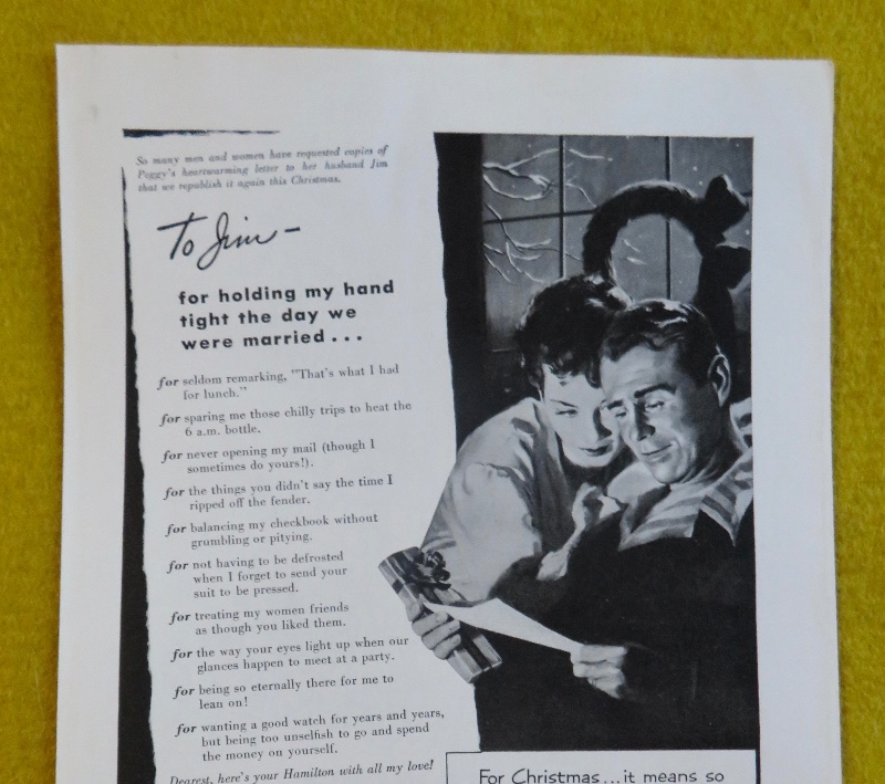 1953 Hamilton Watch with Woman Giving A Man A Gift