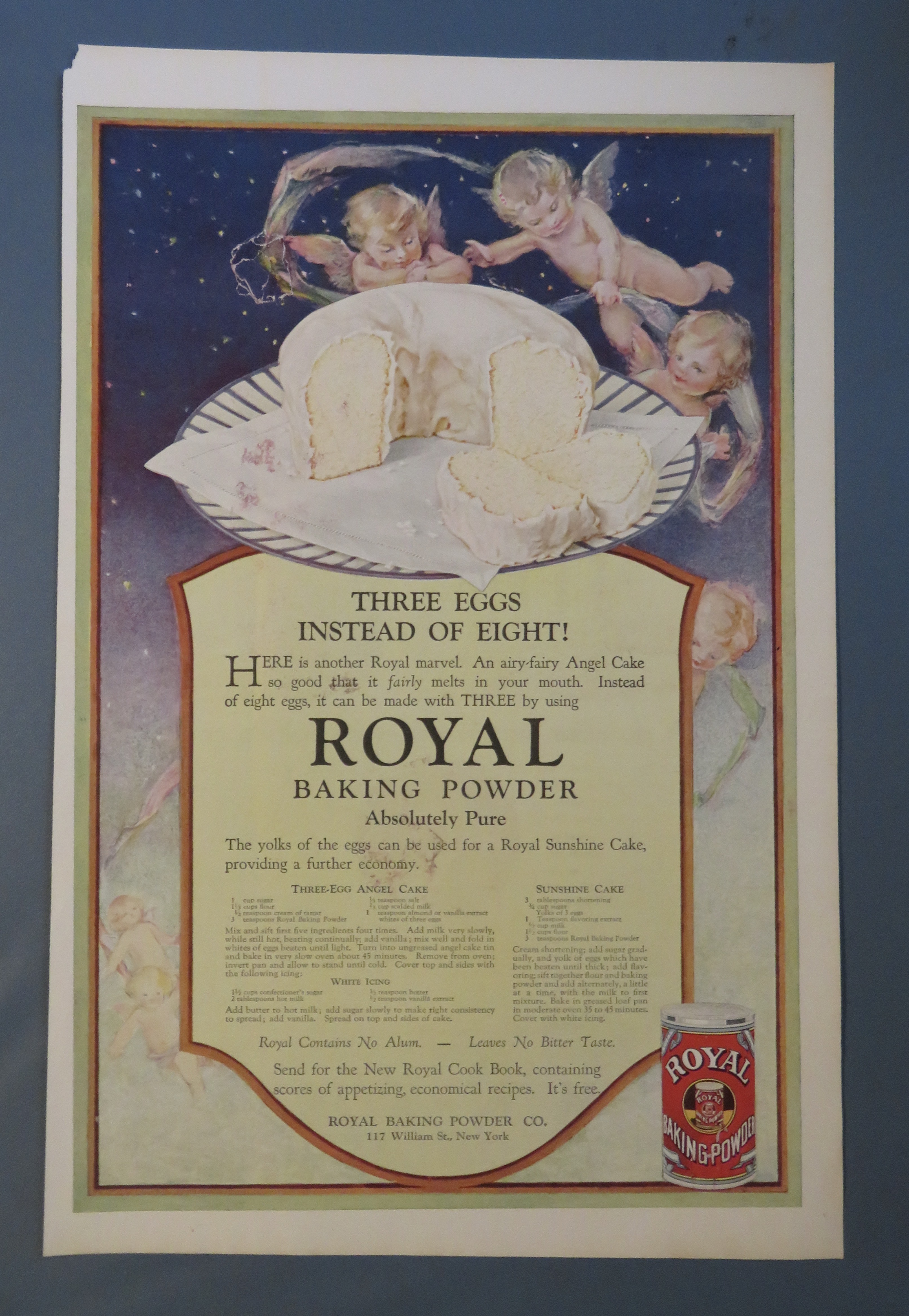1920 Royal Baking Powder with Angel & Sunshine Cake
