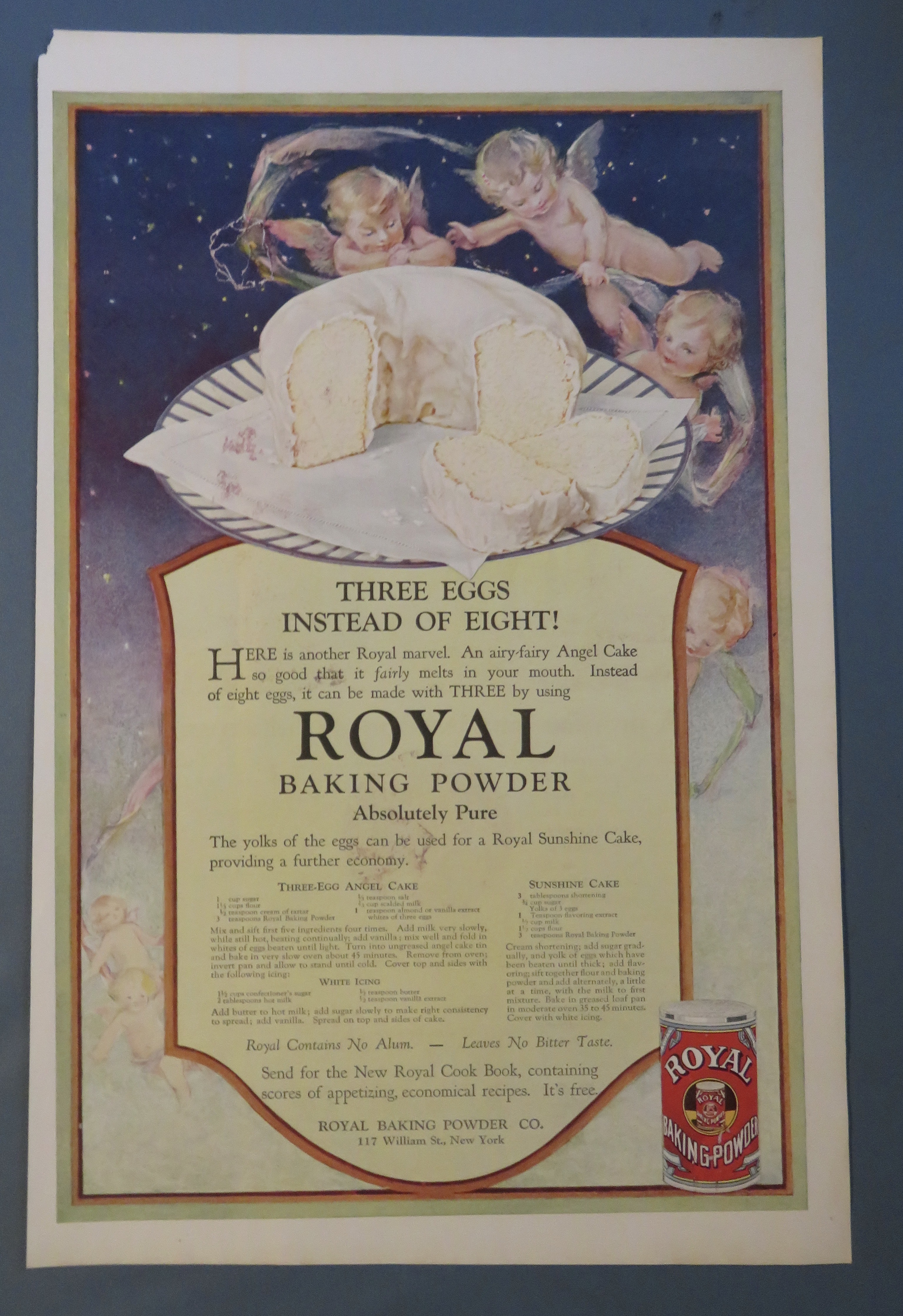 1920 Royal Baking Powder with Angel & Sunshine Cake