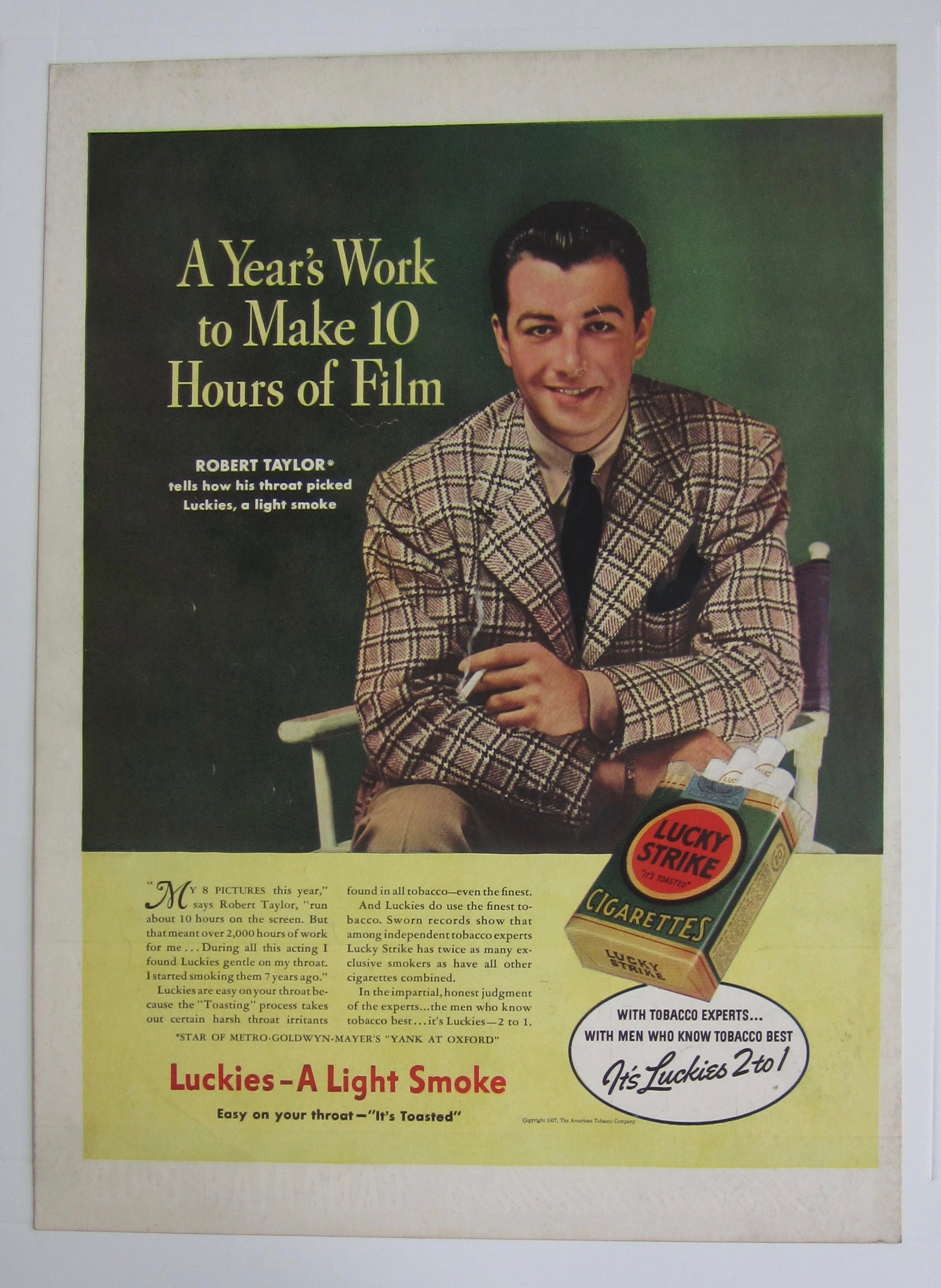 1937 Lucky Strike Cigarettes with Robert Taylor