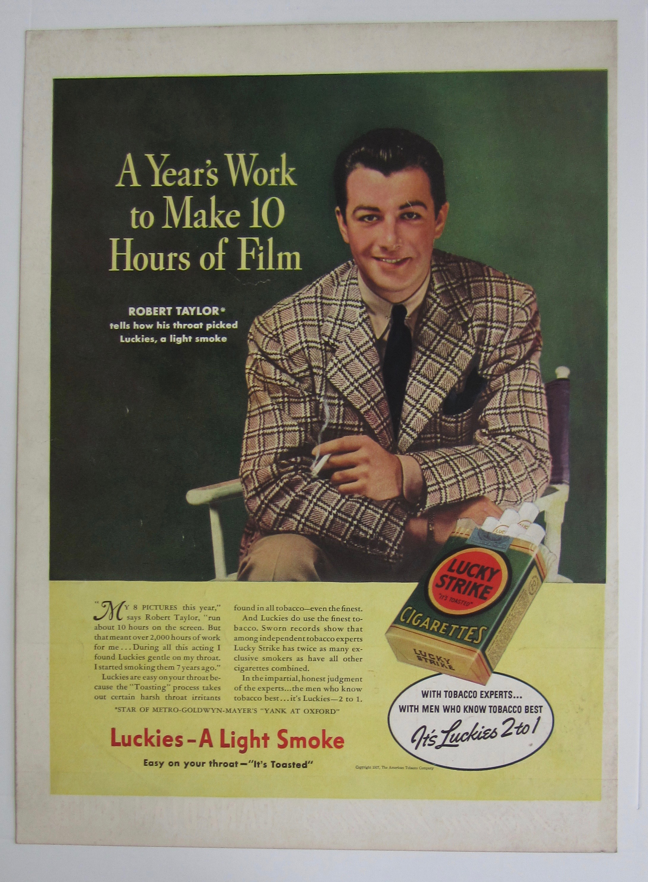 1937 Lucky Strike Cigarettes with Robert Taylor
