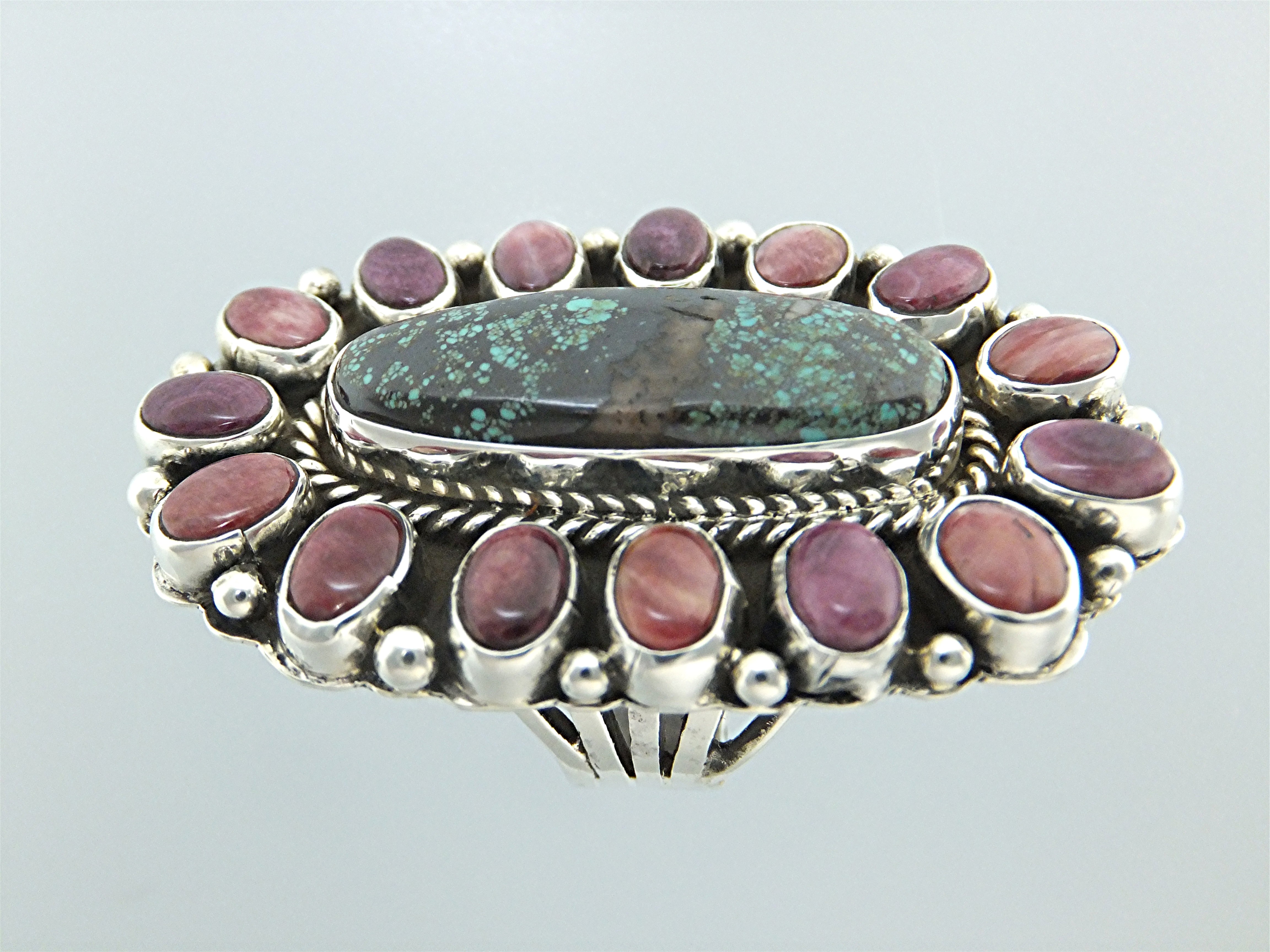 Carico Lake Turquoise Purple Spiny Oyster P Yazzie Ring