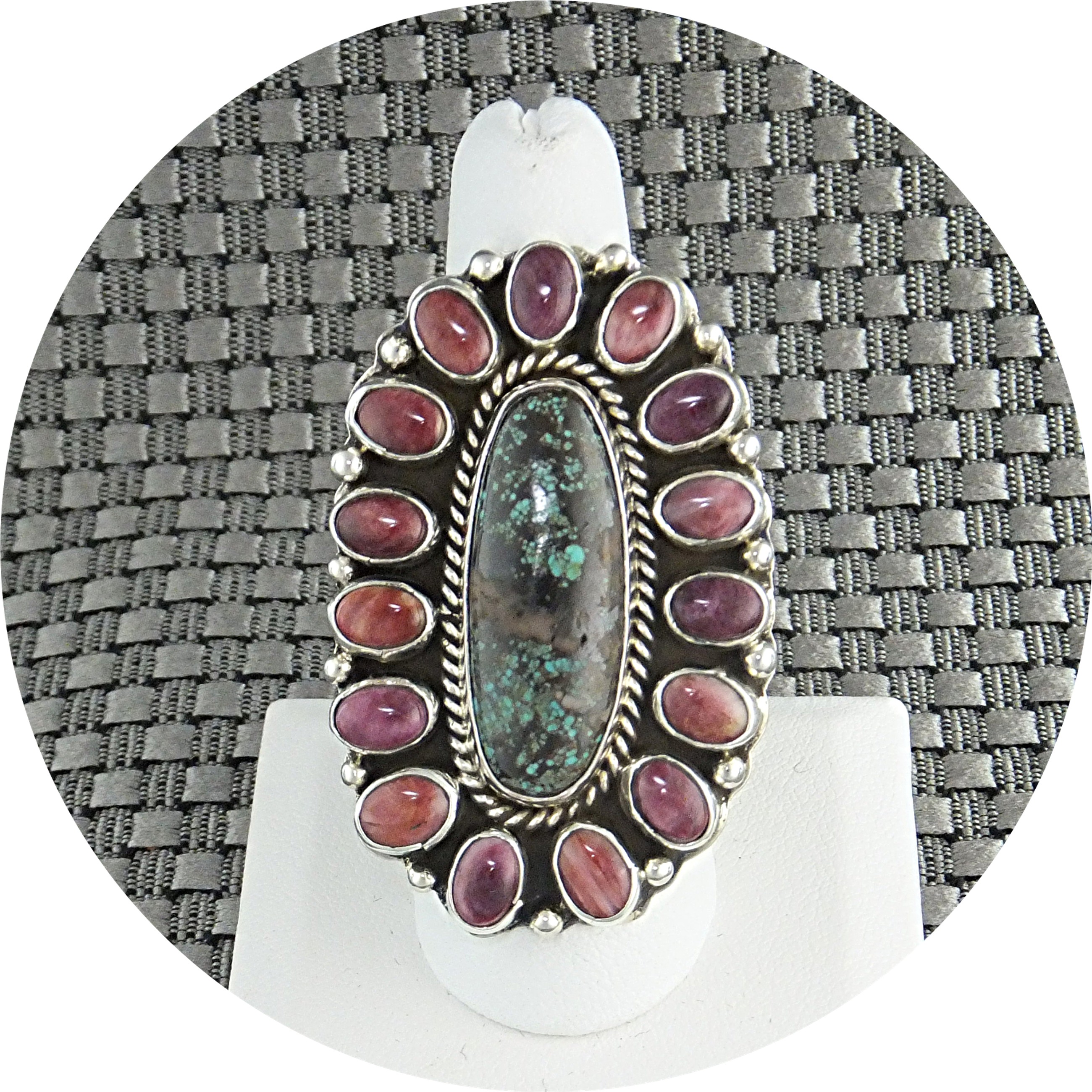 Carico Lake Turquoise Purple Spiny Oyster P Yazzie Ring