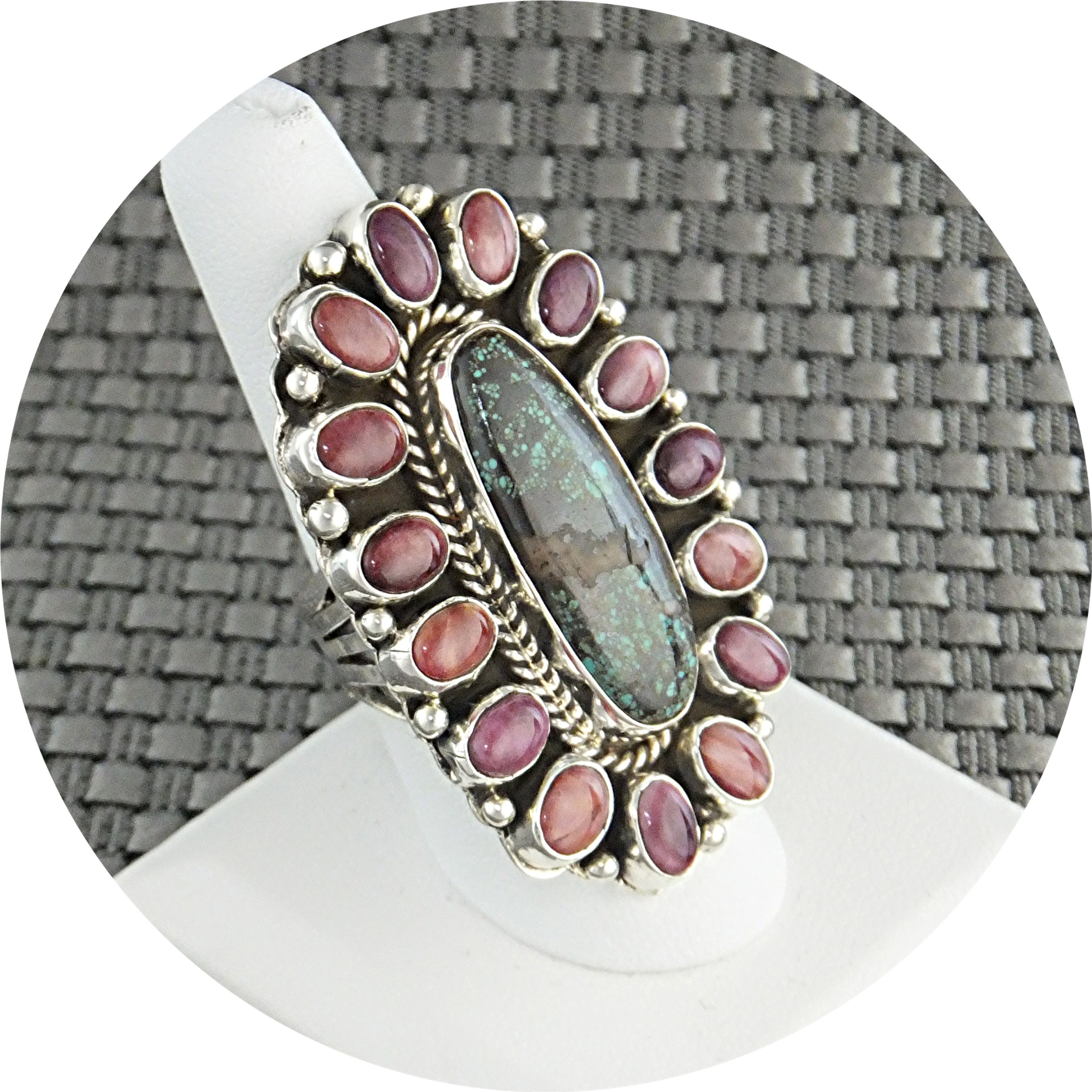 Carico Lake Turquoise Purple Spiny Oyster P Yazzie Ring