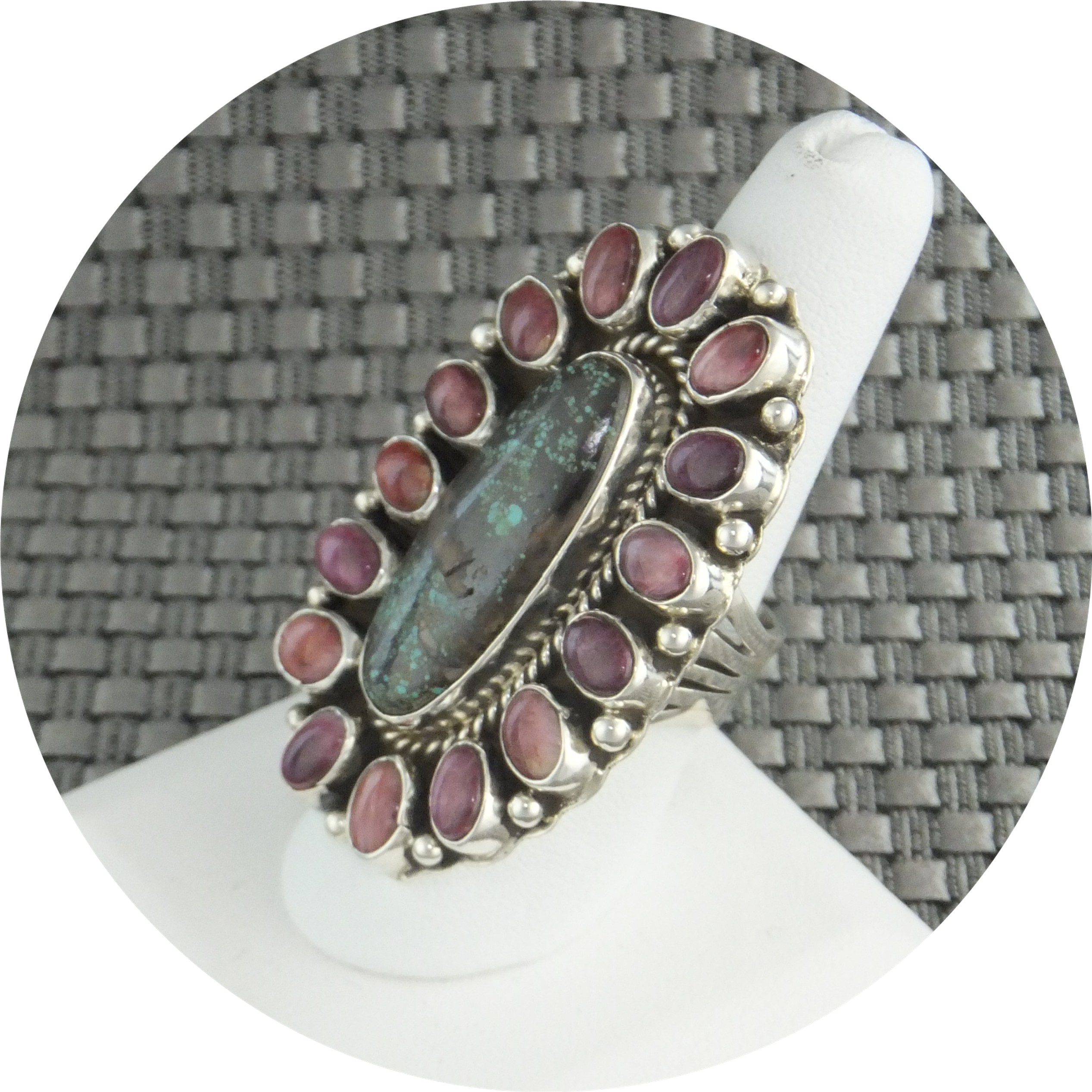 Carico Lake Turquoise Purple Spiny Oyster P Yazzie Ring