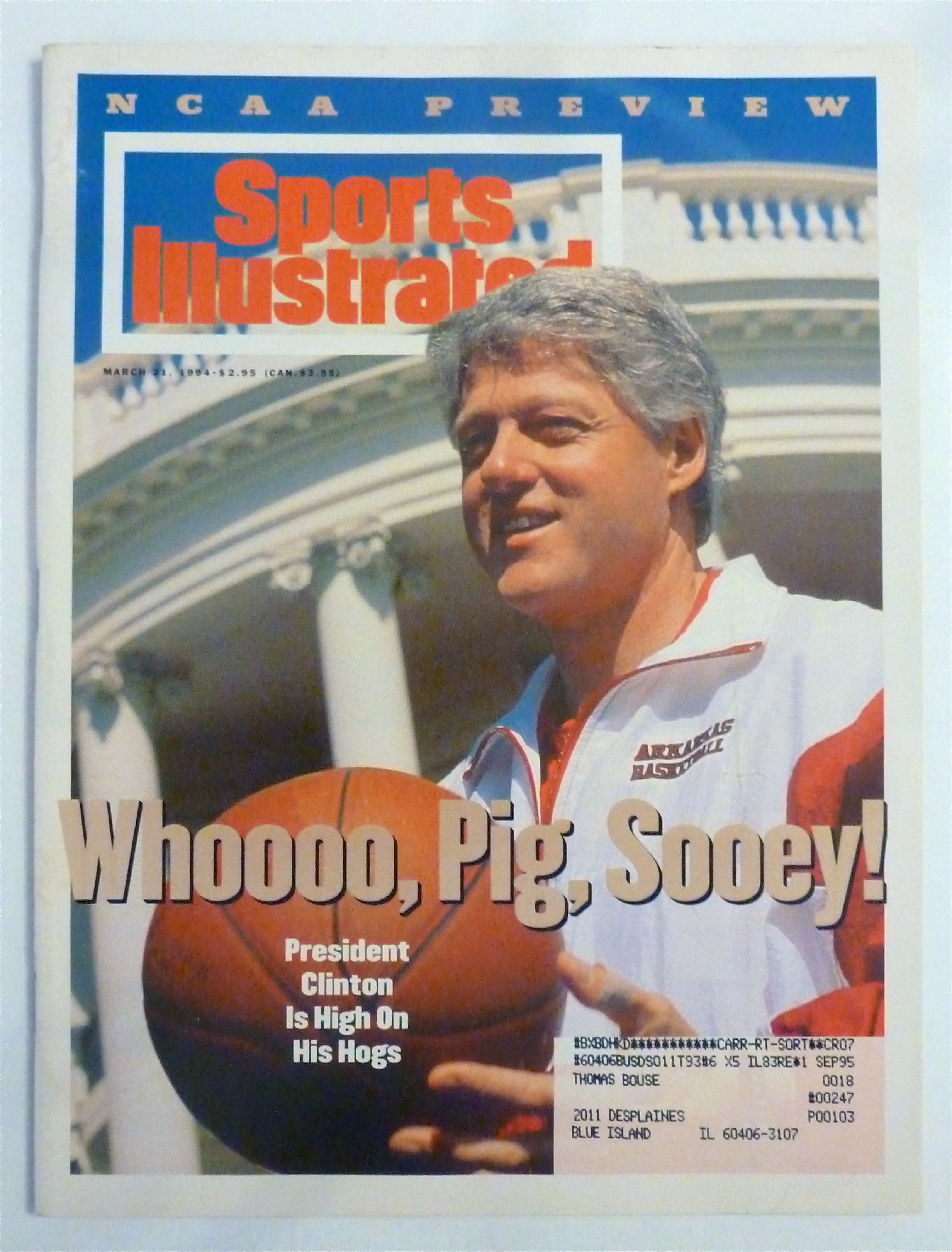 Sports Illustrated Magazine March 21, 1994 Pres Clinton