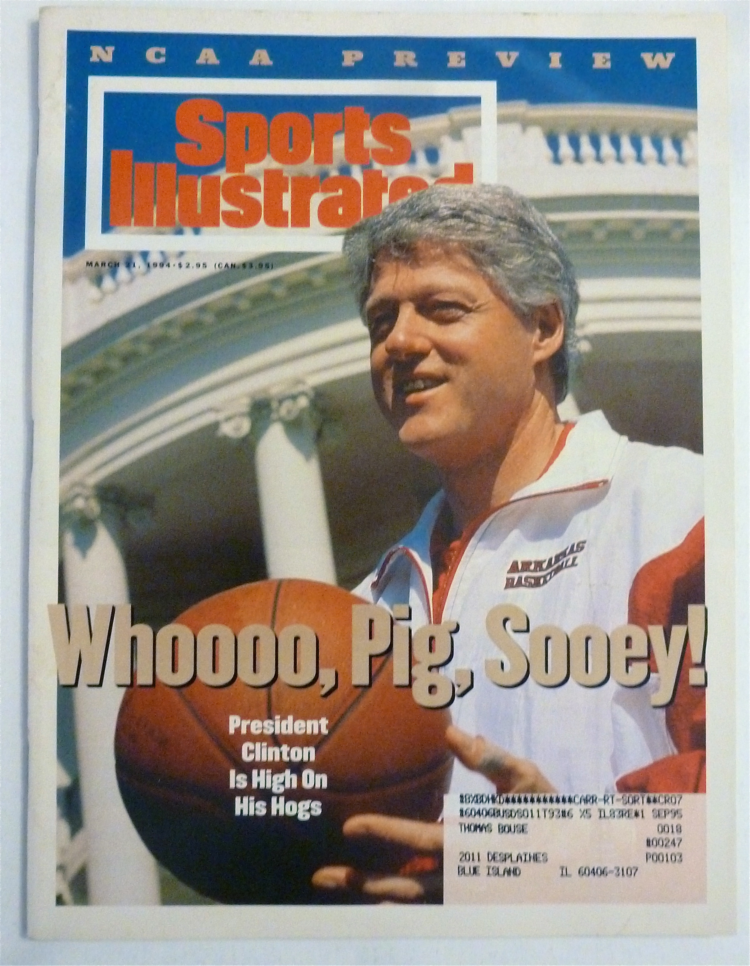 Sports Illustrated Magazine March 21, 1994 Pres Clinton