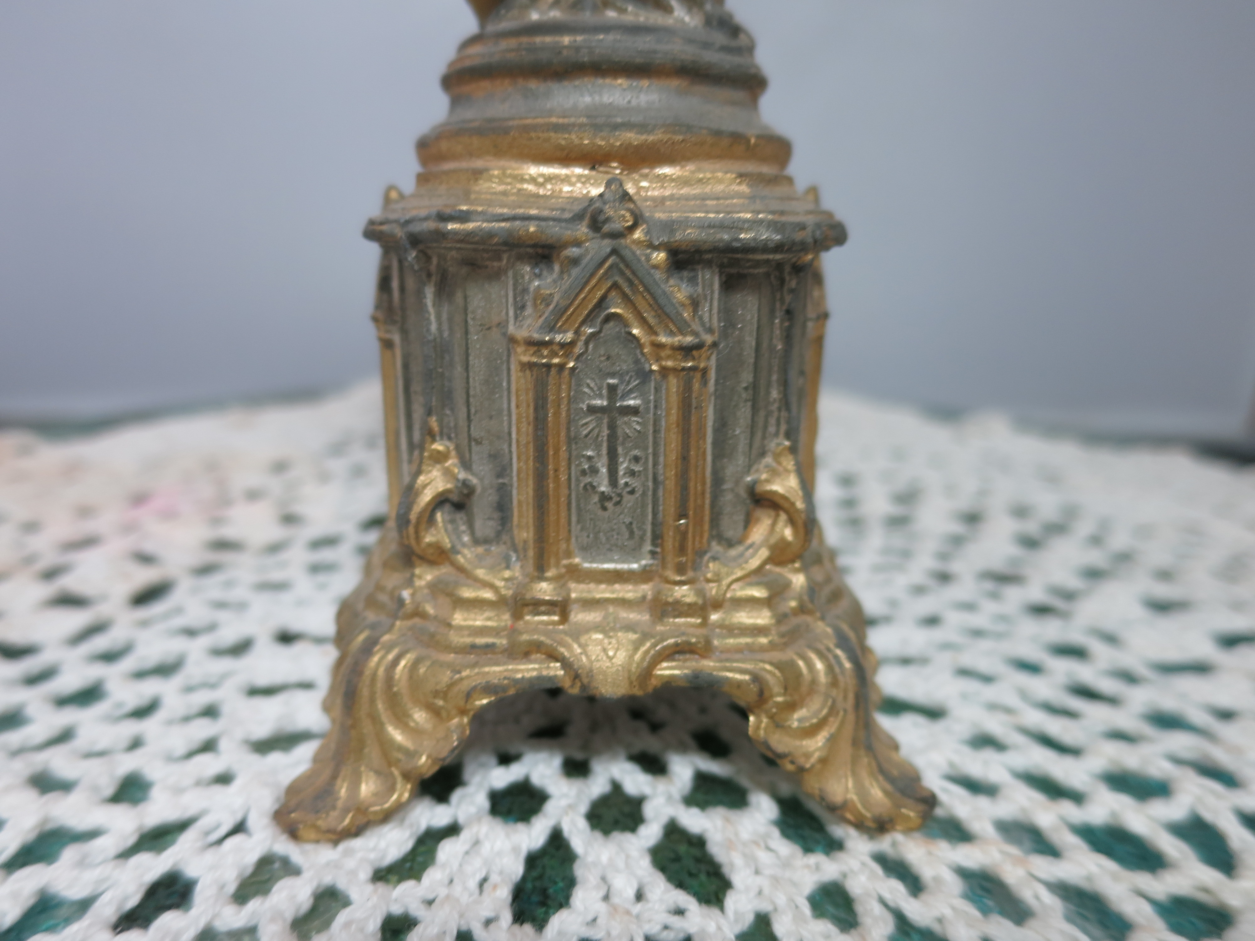 1800's French Bronze Gilt St Anne De Beaupre with Child D.S.R