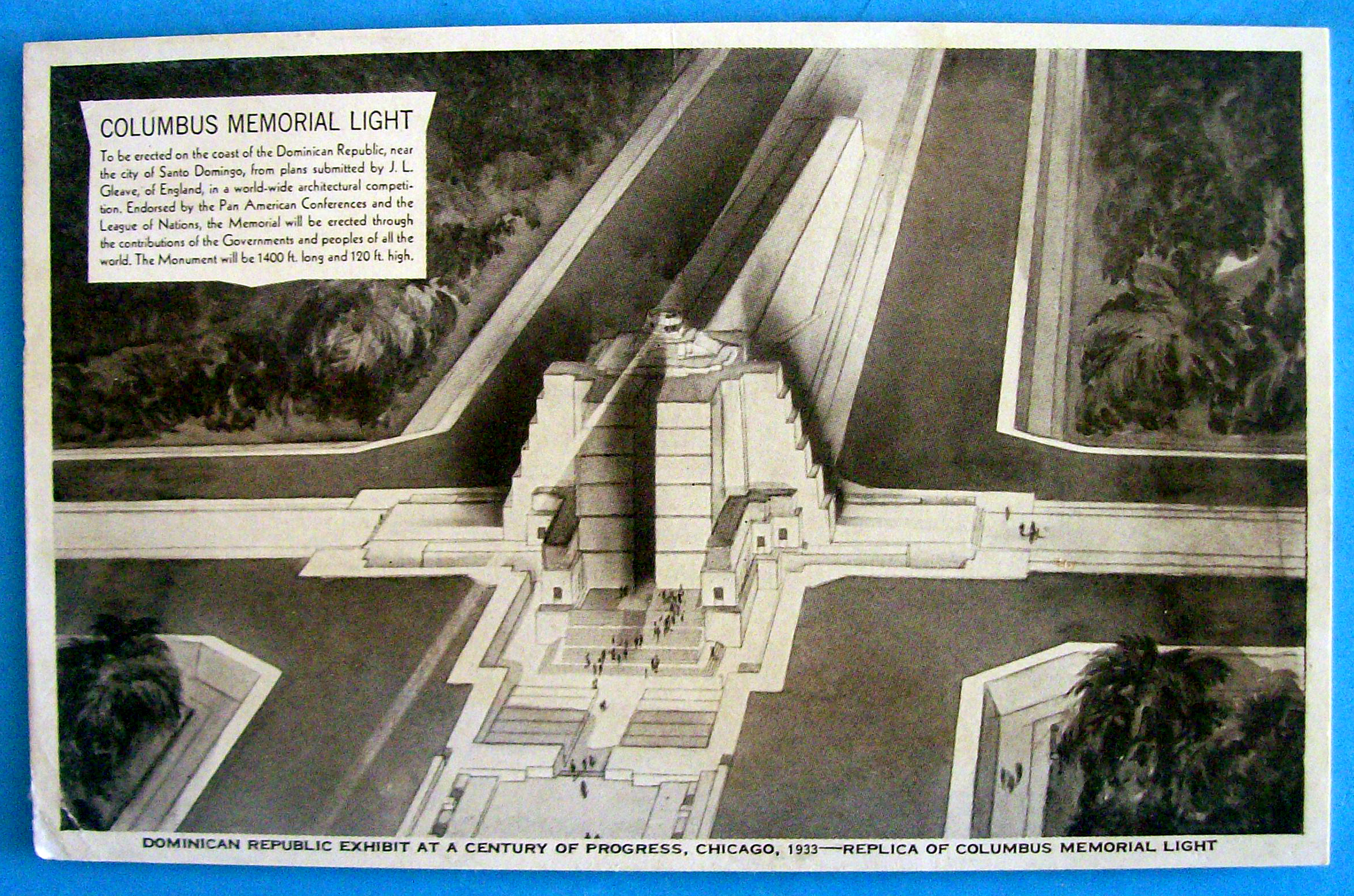 1933 Century of Progress Columbus Memorial Light