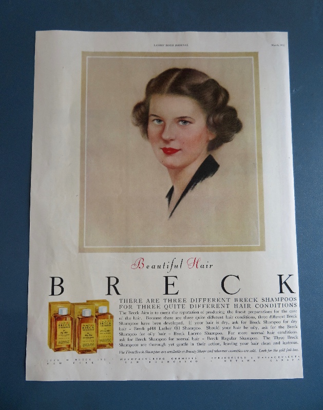 1951 Breck Shampoo with Lovely Dark Haired Breck Woman