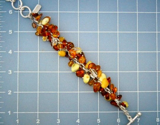 Charles Albert Amber Sterling Silver Toggle Clasp