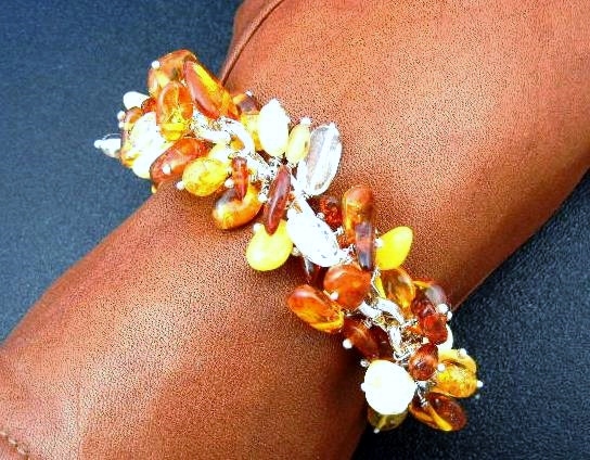 Charles Albert Amber Sterling Silver Toggle Clasp