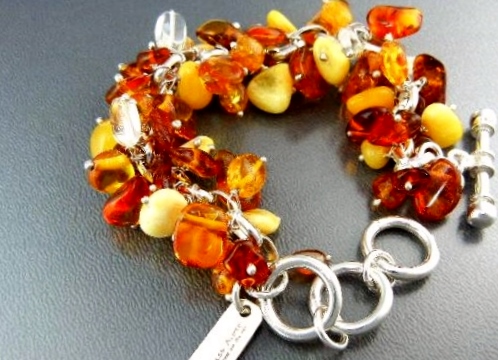 Charles Albert Amber Sterling Silver Toggle Clasp