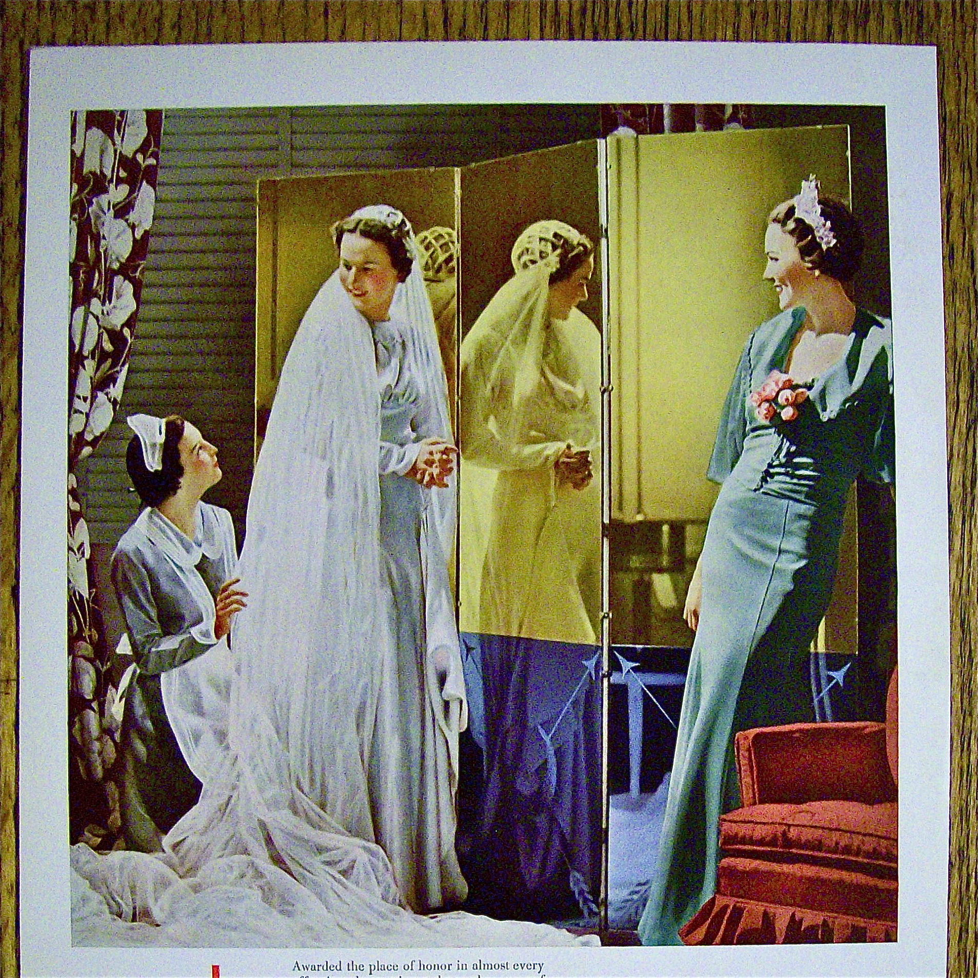1936 Libbey Glass with Bride & Bridesmaid