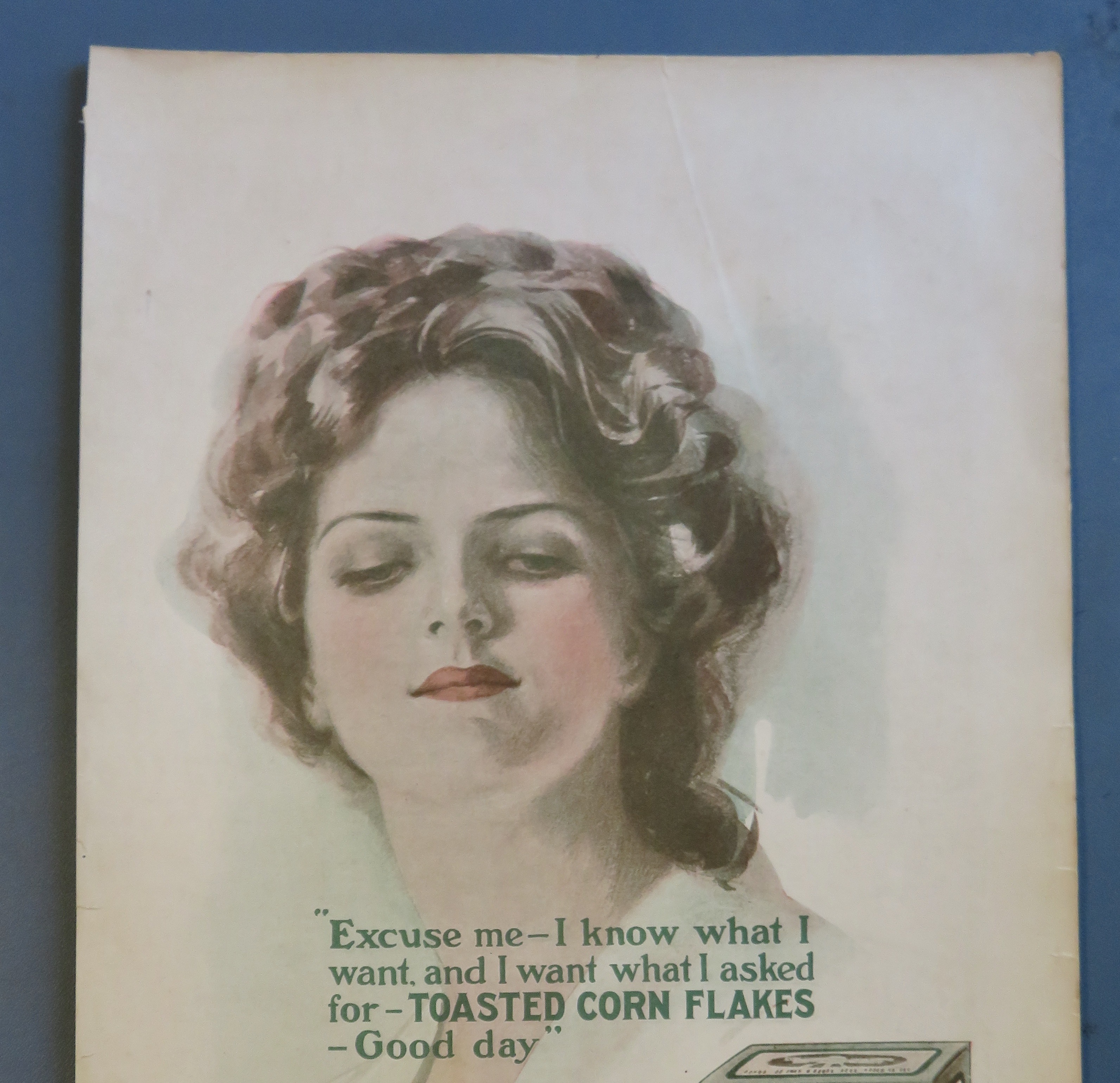 1908 Kellogg's Toasted Corn Flakes with Woman