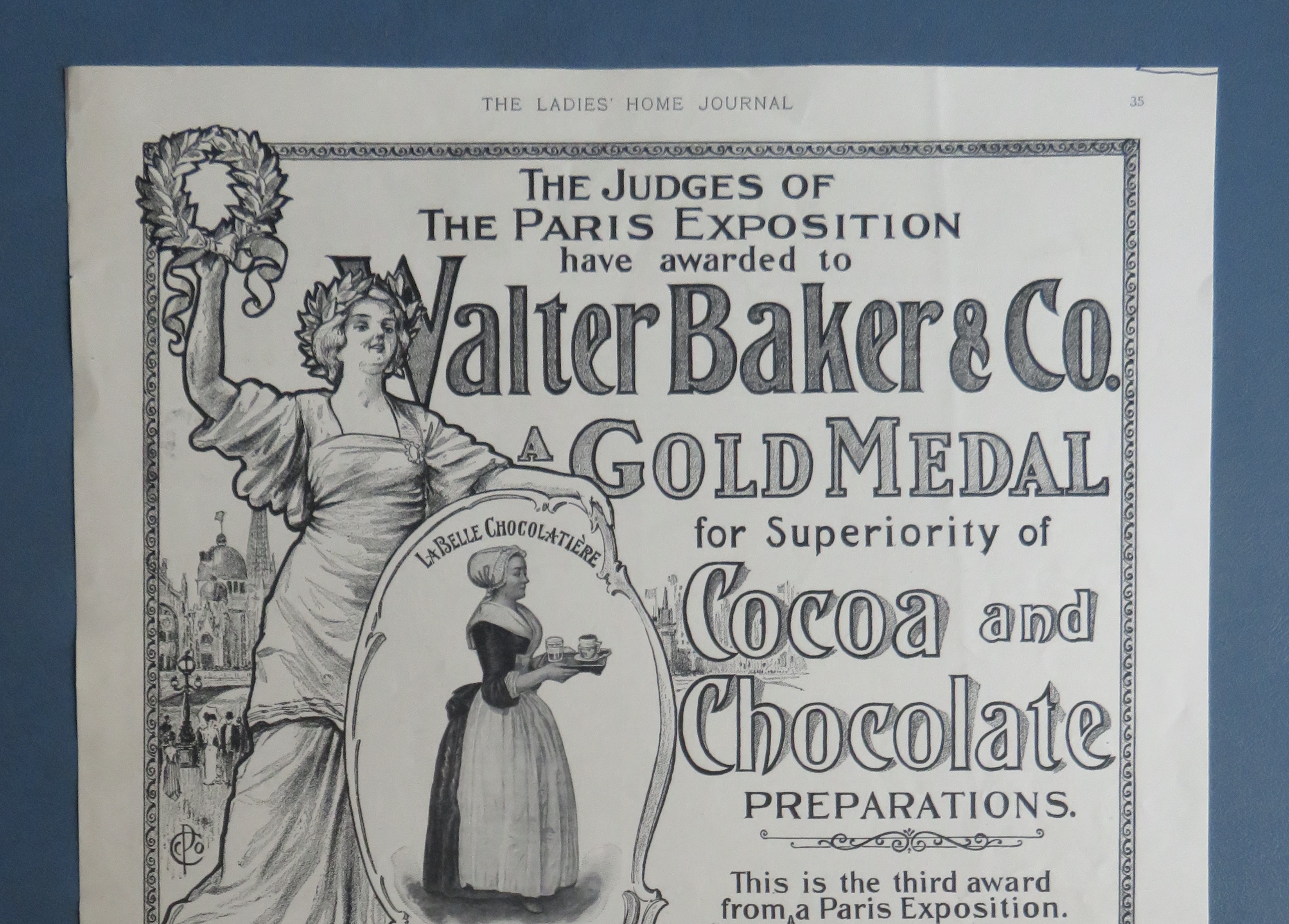 1912 Walter Baker & Co. Cocoa & Chocolate with Building