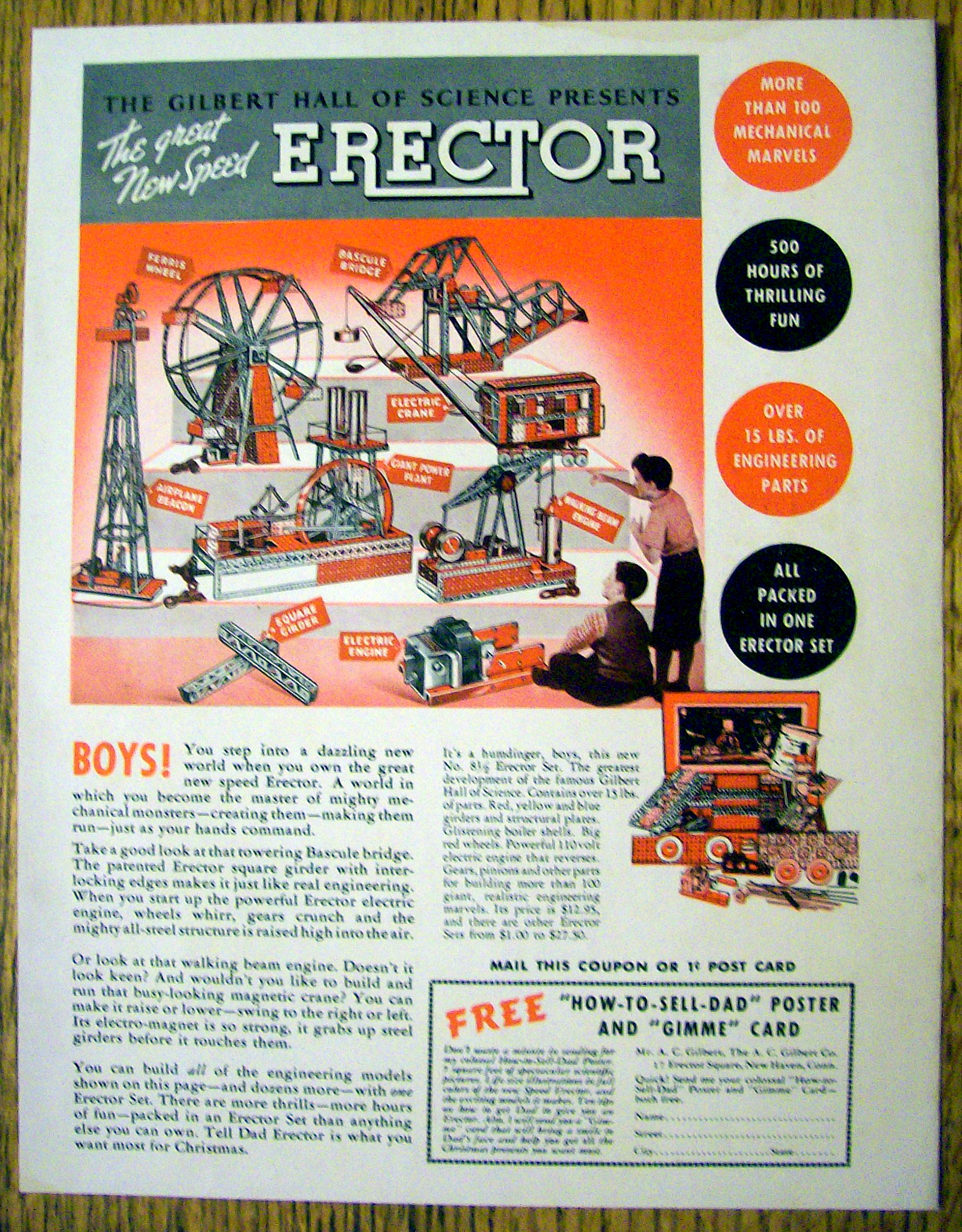 1937 Erector Set with Crane, Bridge, Beacon & More