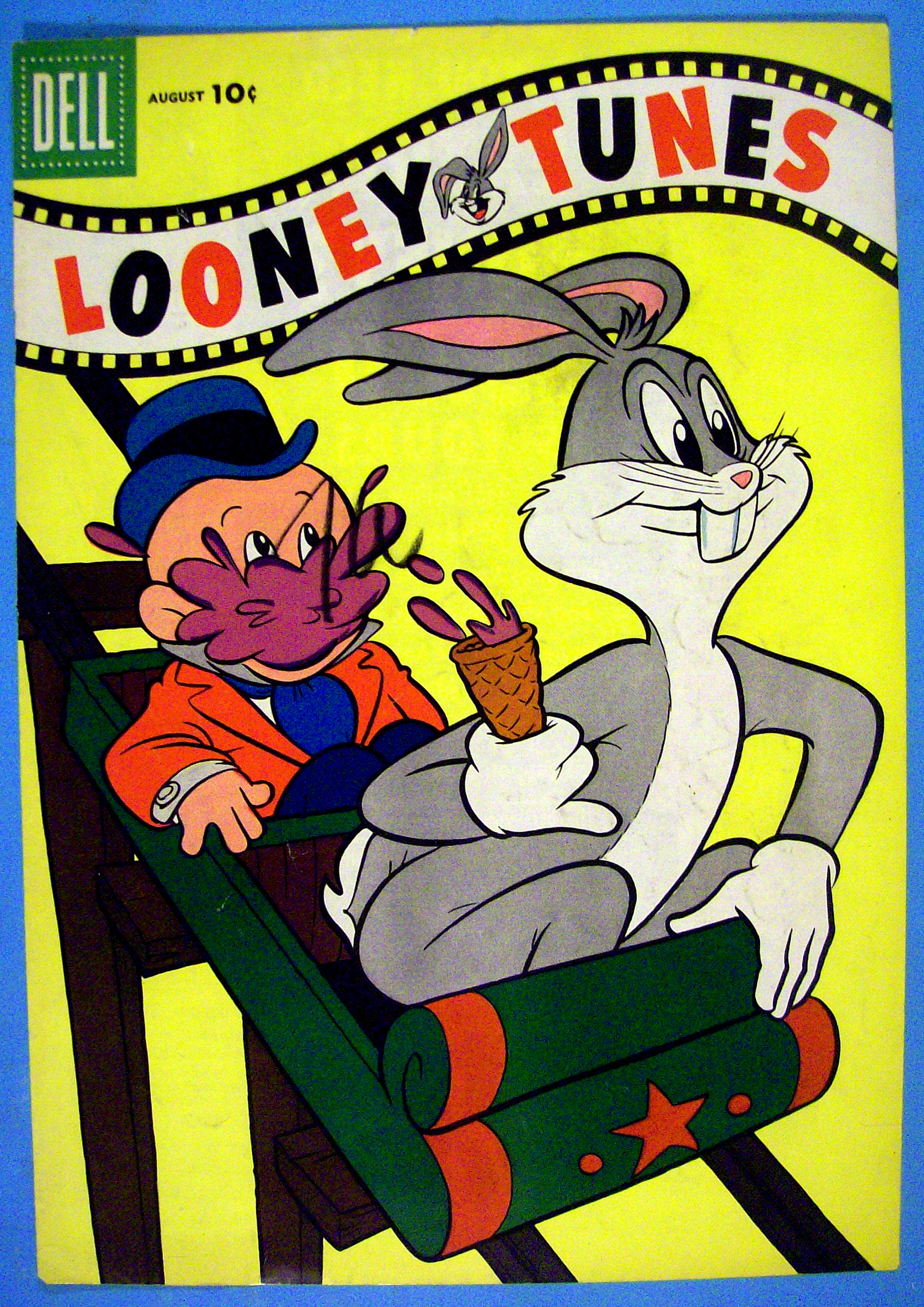 Looney Tunes Comic Cover 1950's Bugs On Roller Coaster