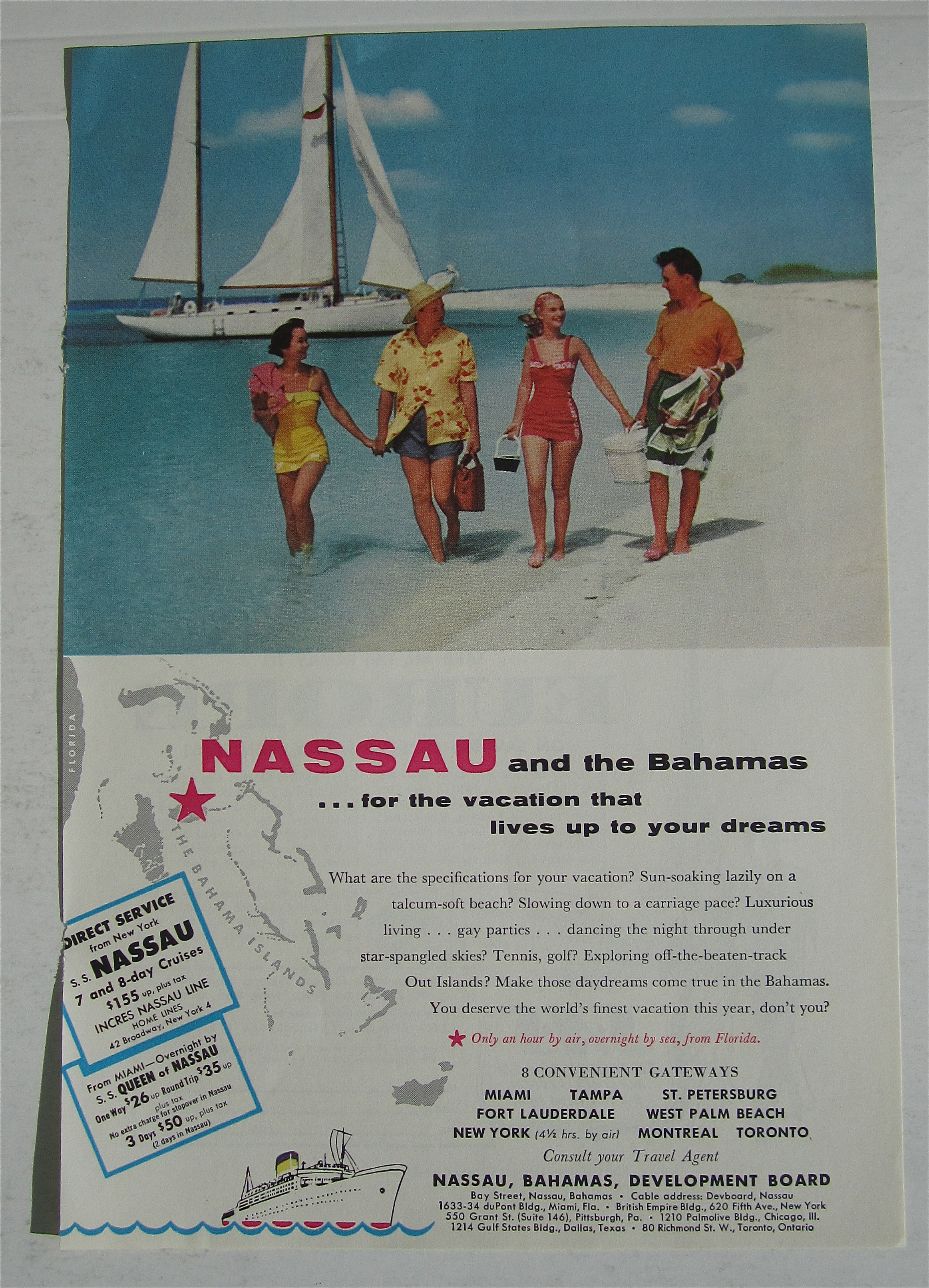 1955 Nassau & Bahamas with Couples on the Beach