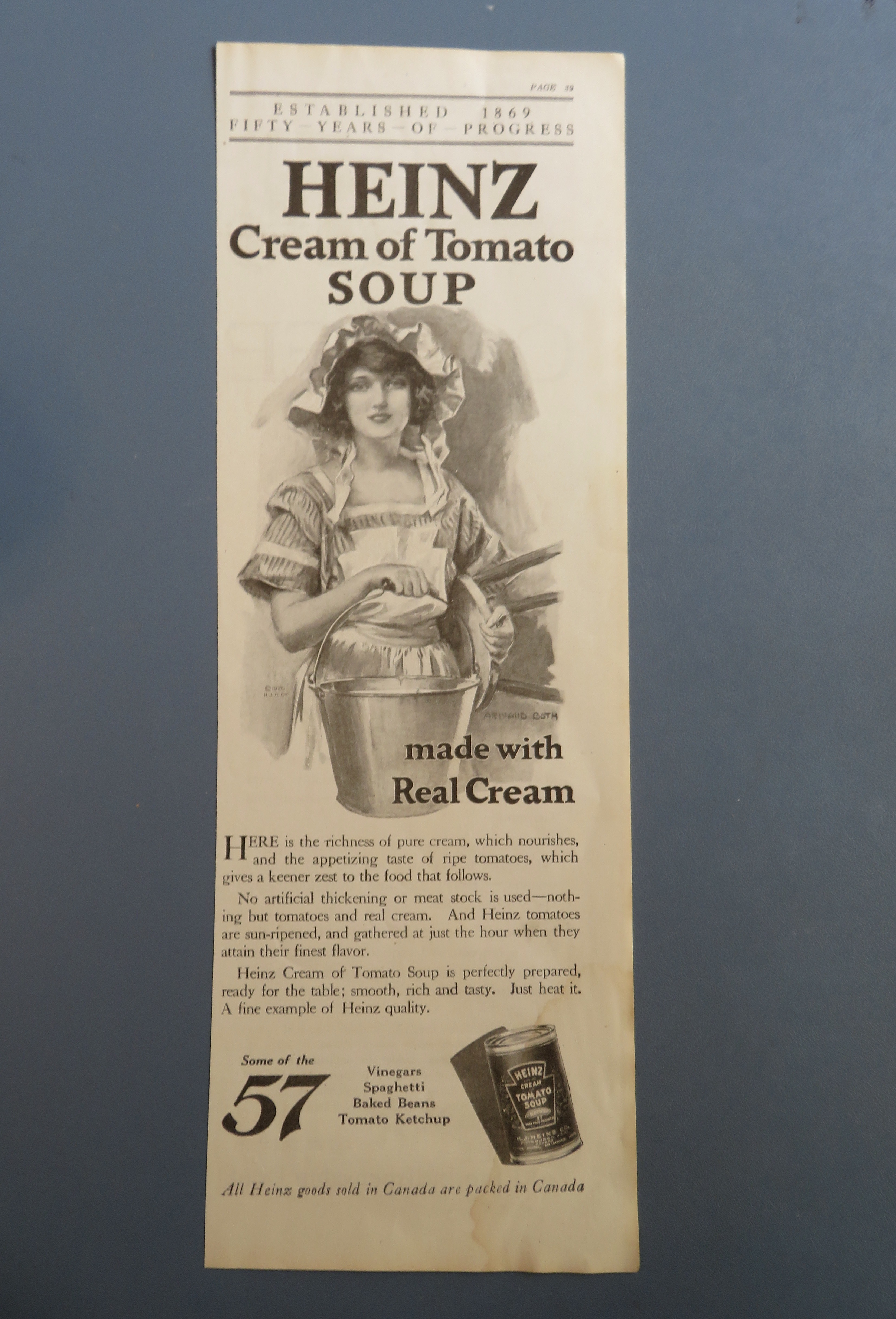 1920 Heinz 57 Cream Of Tomato Soup with Woman