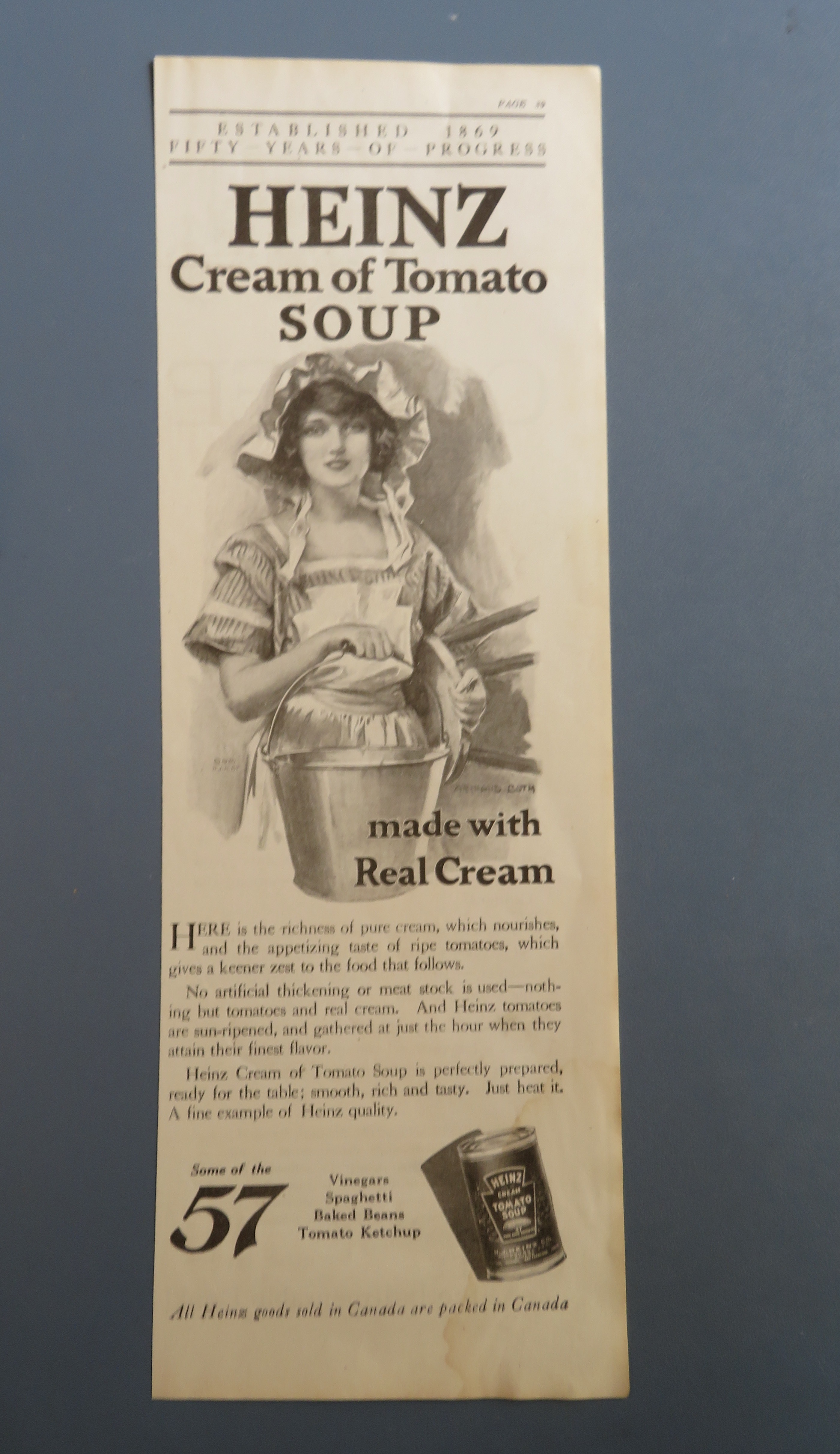 1920 Heinz 57 Cream Of Tomato Soup with Woman