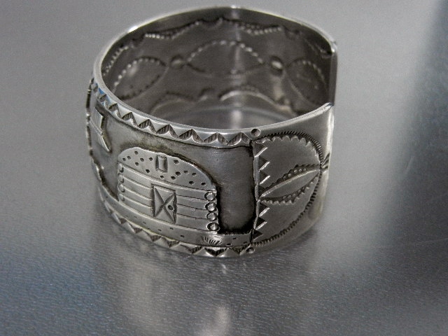 Navajo Sterling Silver Storyteller Cuff Mary Jackson