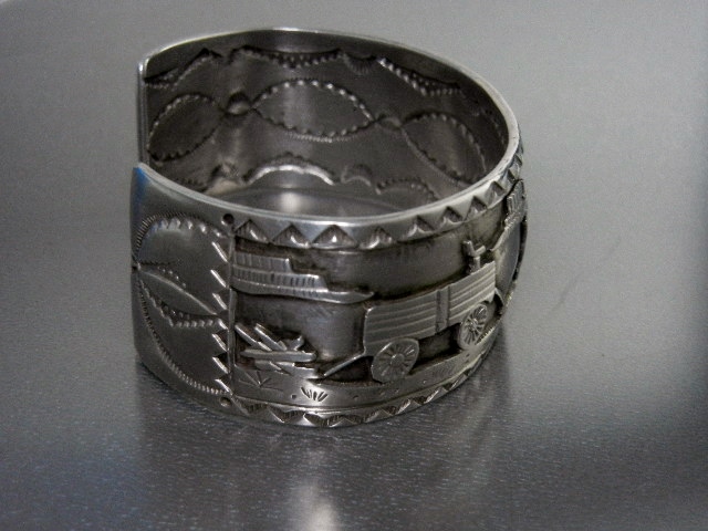 Navajo Sterling Silver Storyteller Cuff Mary Jackson
