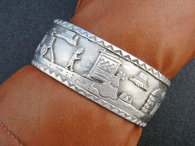 Navajo Sterling Silver Storyteller Cuff Mary Jackson