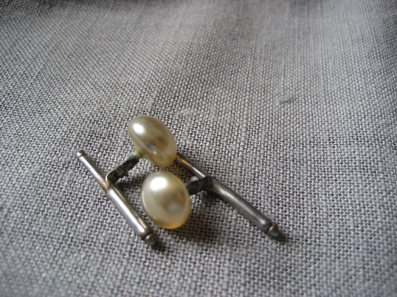 Faux Pearl Cuff Links