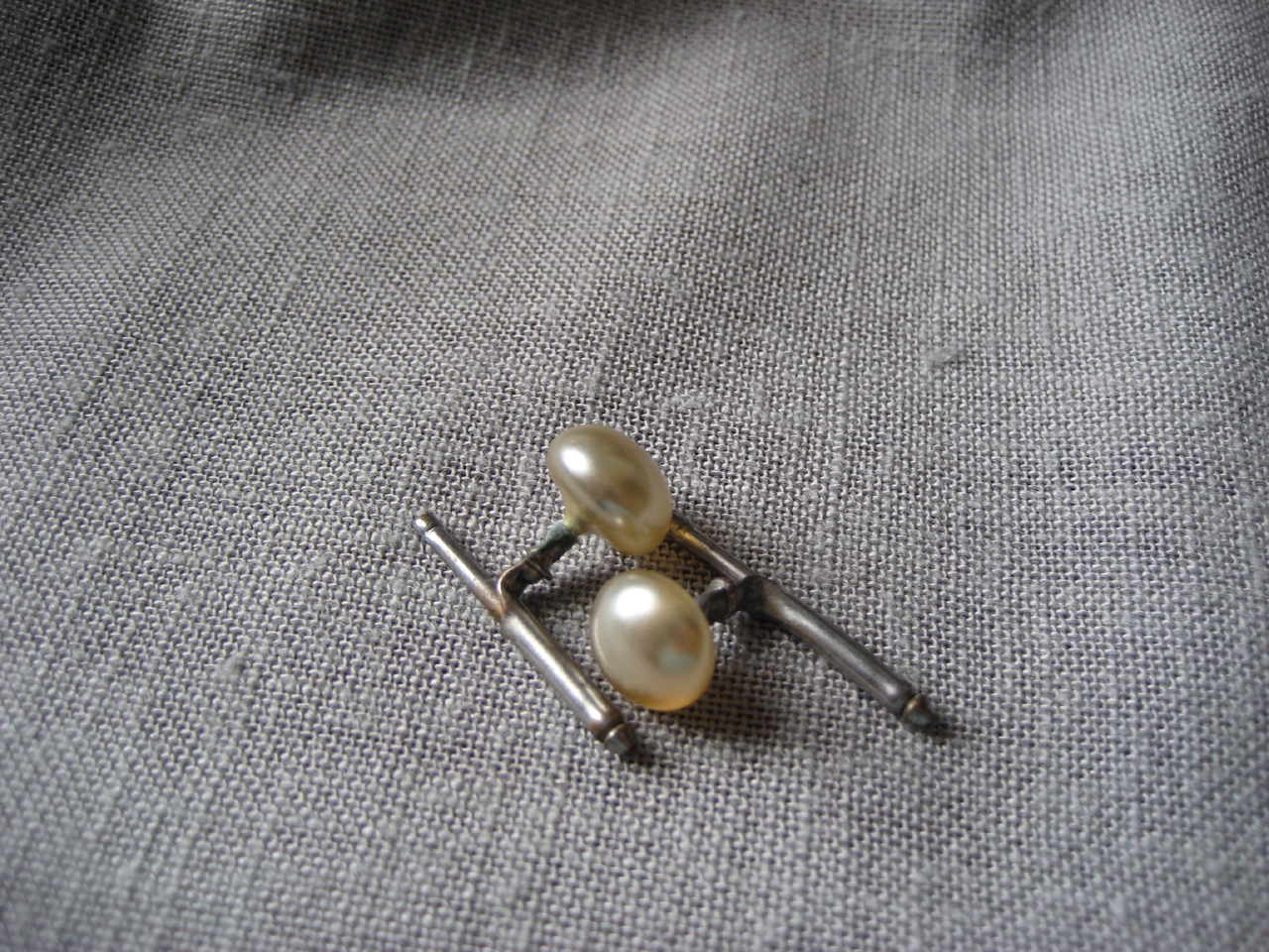 Faux Pearl Cuff Links