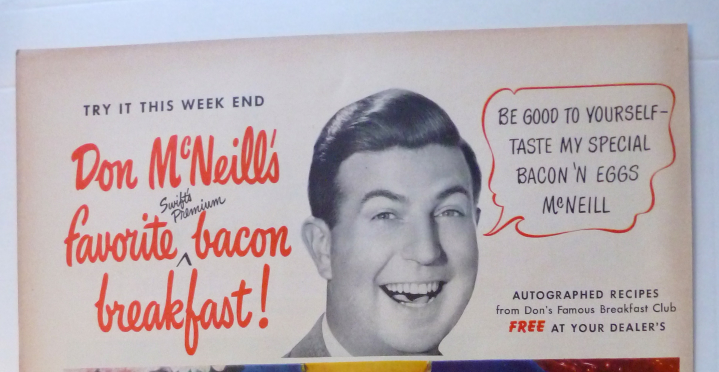 1950 Swift's Premium Bacon with Don Mc Neill