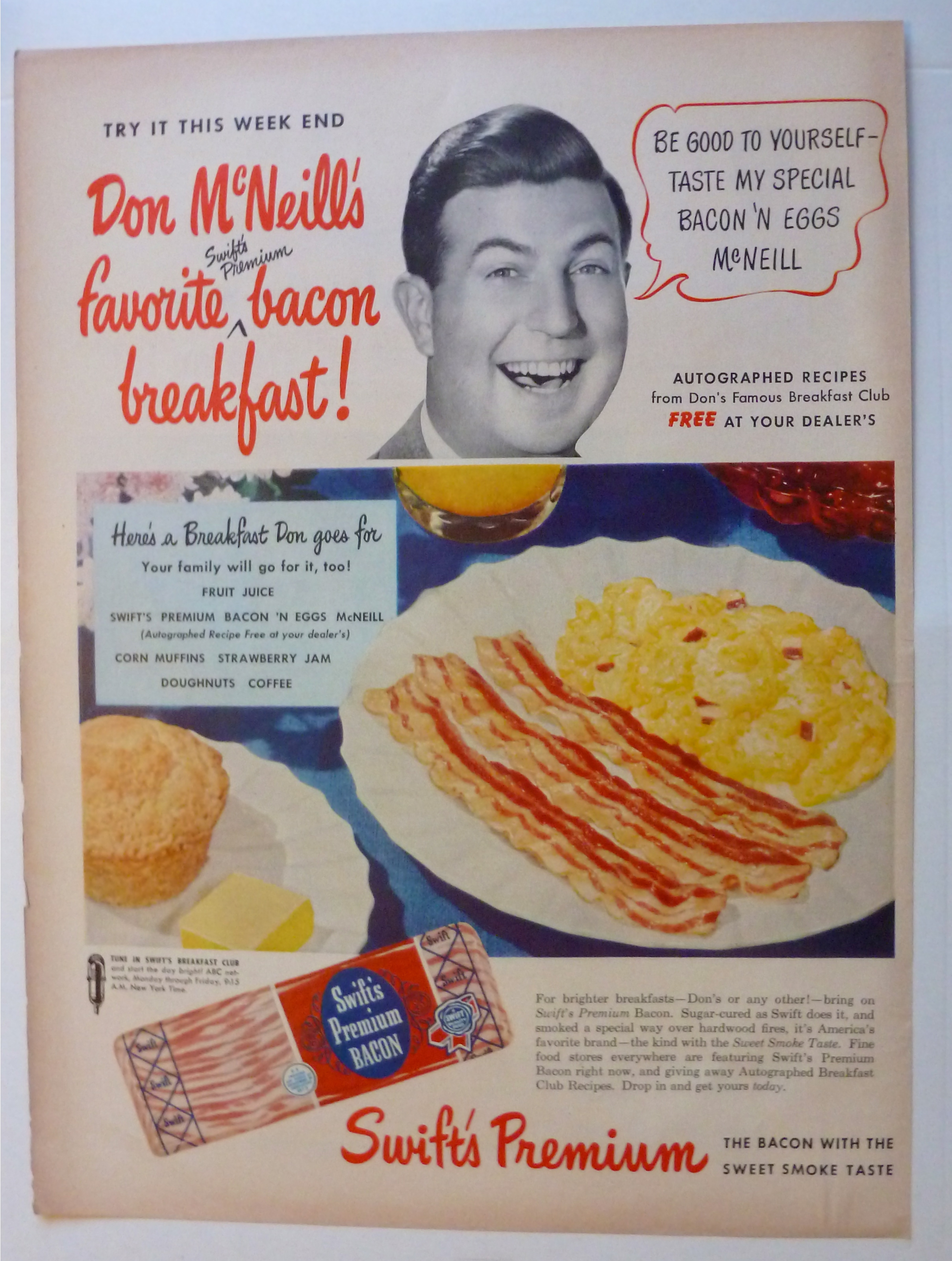 1950 Swift's Premium Bacon with Don Mc Neill
