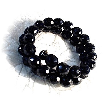Vintage Black Glass/FrenchJet Bead Bracelet.