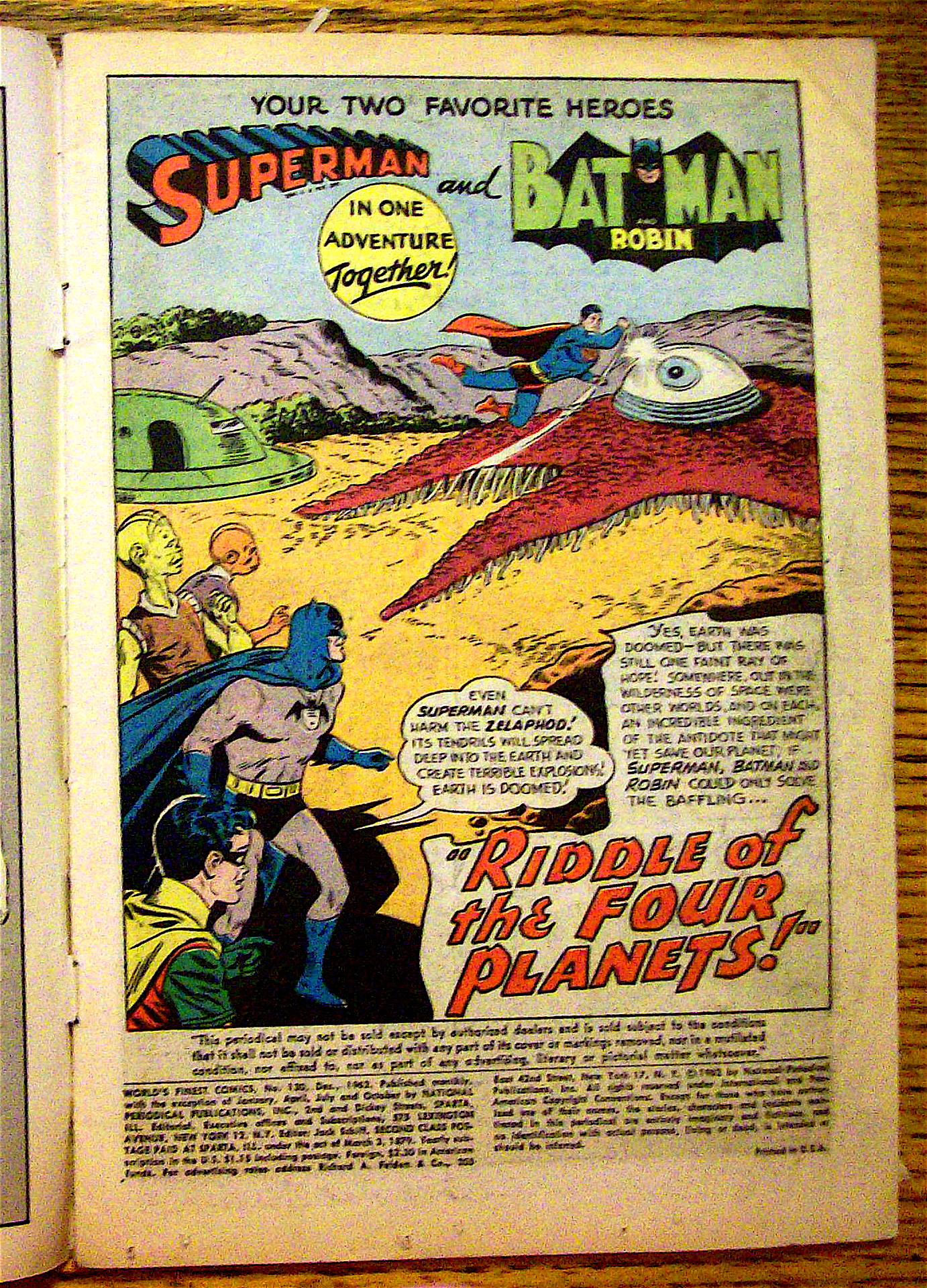 World's Finest Comic #130 December 1962 Four Planets