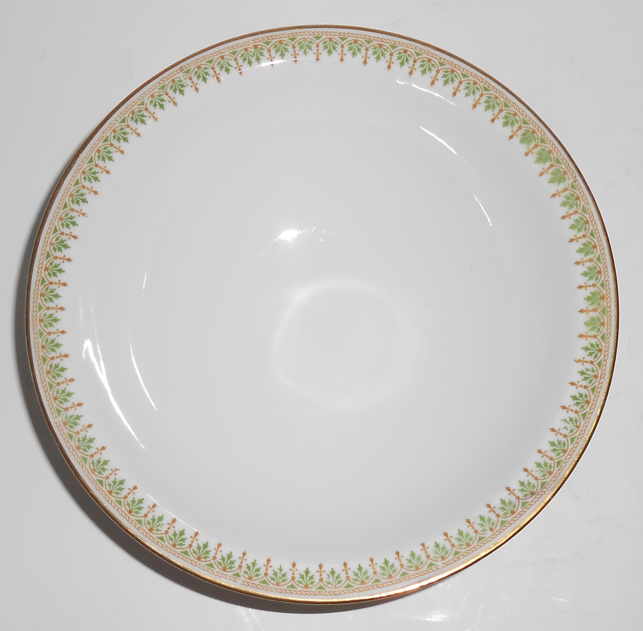 Ahrenfeldt China Porcelain Green w/Gold Fruit Bowl