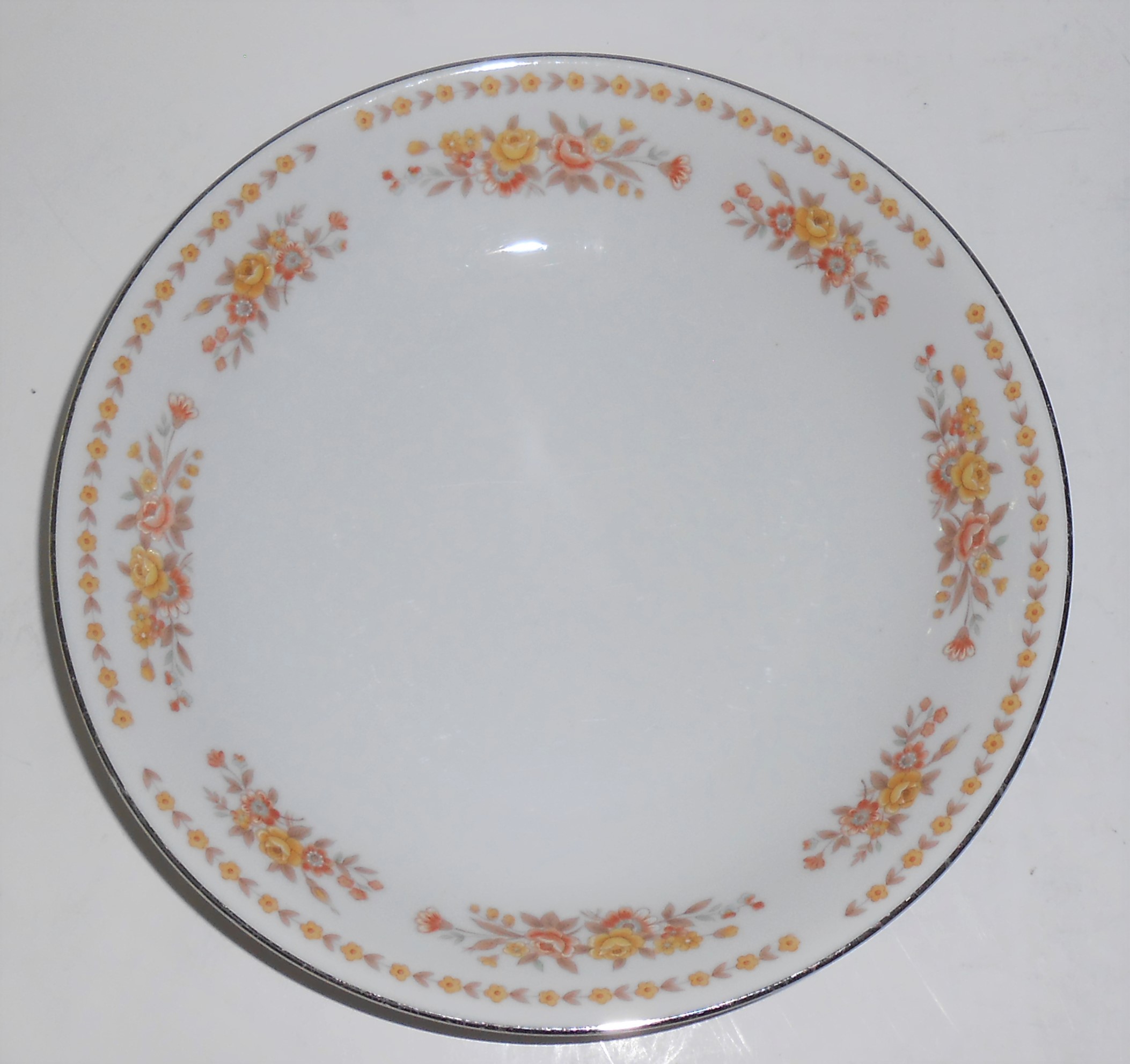 Carlton China Floral Platinum Elegance Soup Bowl